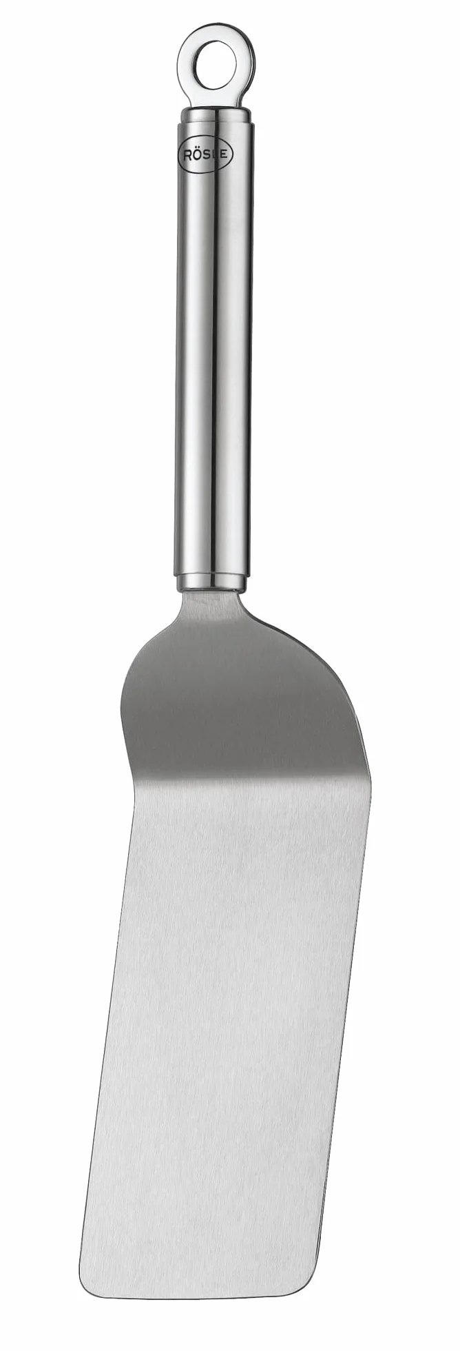 RÖSLE Paleta do kanapek wygięta, wysokiej jakości łopatka ze stali nierdzewnej z okrągłym uchwytem i oczkiem do zawieszania, stal szlachetna 18/10, 32 cm