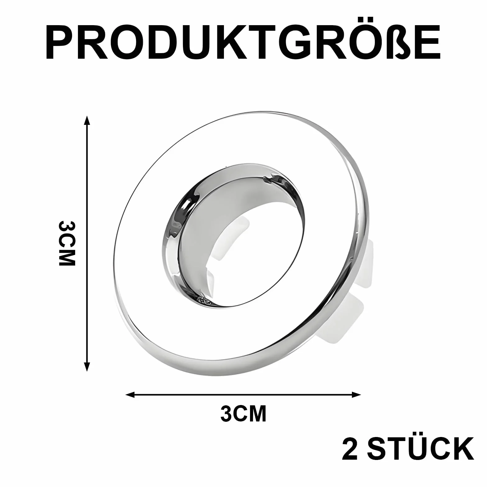 2 sztuki osłon przelewowych do umywalki, rozeta przelewowa, otwór do umywalki z otworem 22-24 mm, srebrne osłony przelewowe, okrągłe zatyczki przelewowe do kuchni, łazienki (sliber)