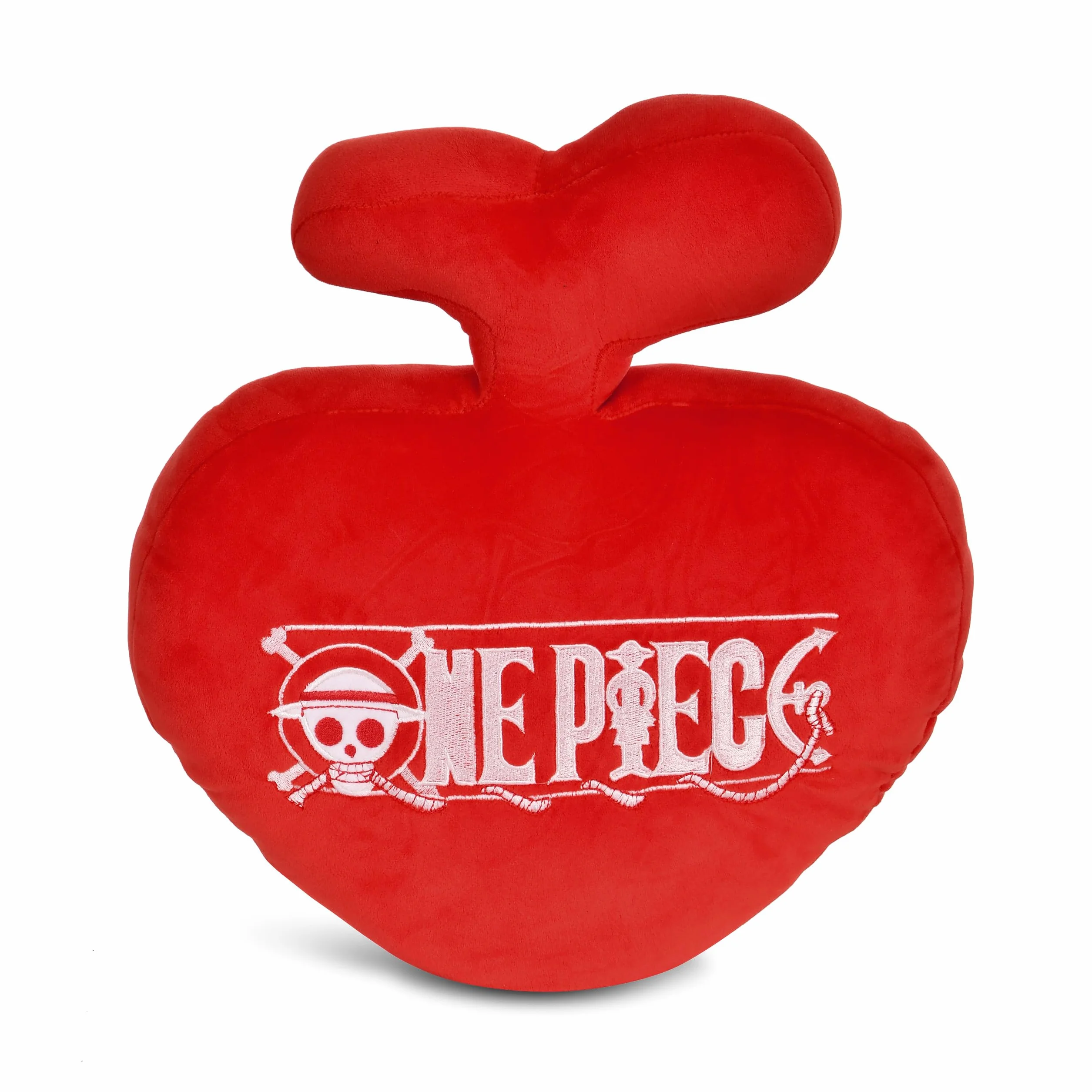 Elbenwald Poduszka One Piece Devil Fruit w Ope Ope Design 32,5 x 34,5 x 8,5 cm dla fanów anime Mężczyźni Kobiety Unisex czerwony