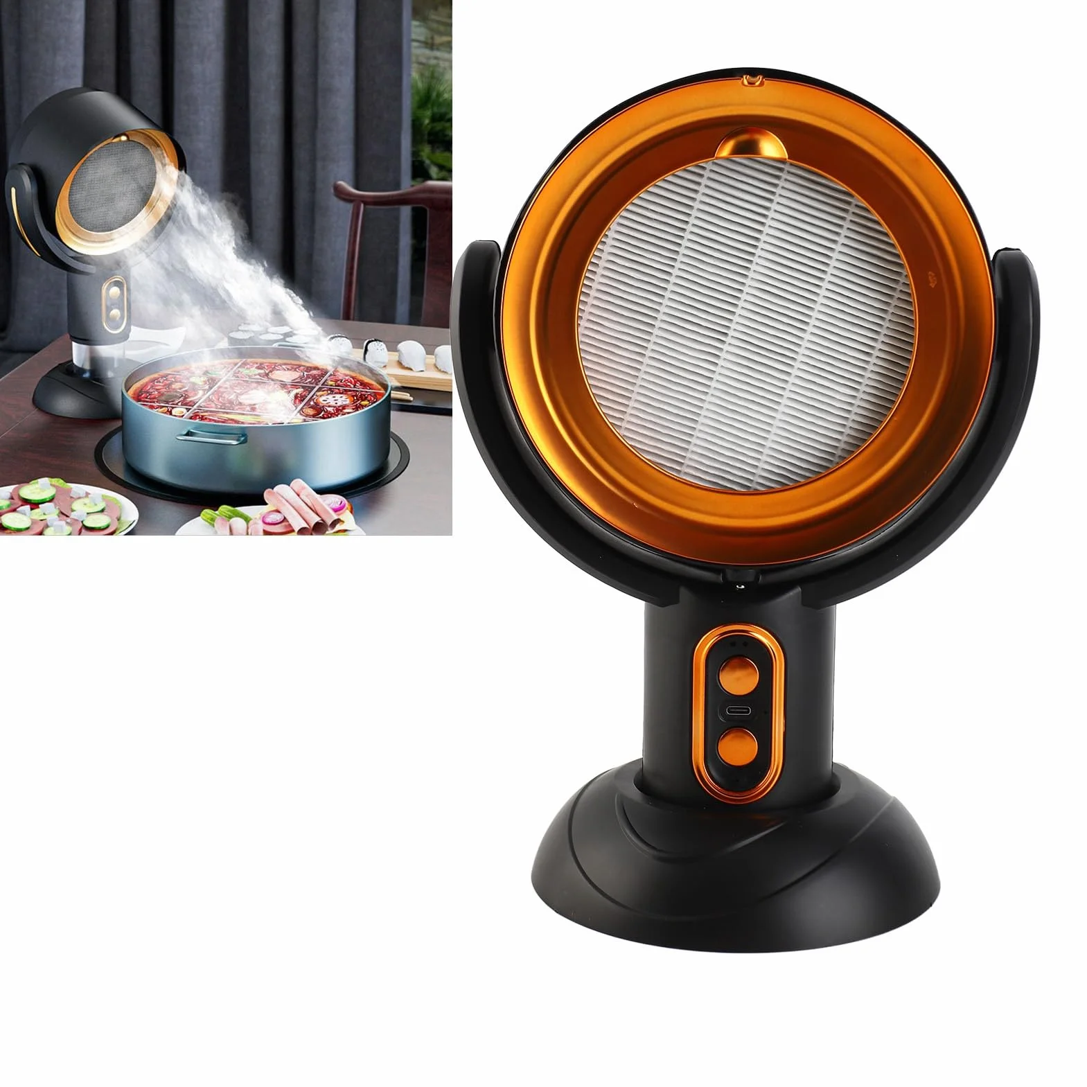 Przenośny Okap Kuchenny USB 5V 8W 2 Biegi Wymienny Filtr ABS