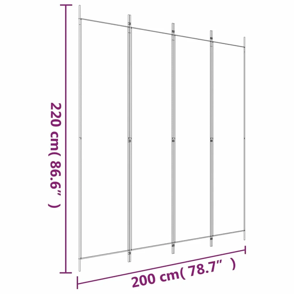 vidaXL Parawan 4-panelowy, antracytowy, 200x220 cm, tkanina, parawan pokojowy, przegroda, przegroda pokojowa, parawany pokojowe, przegrody