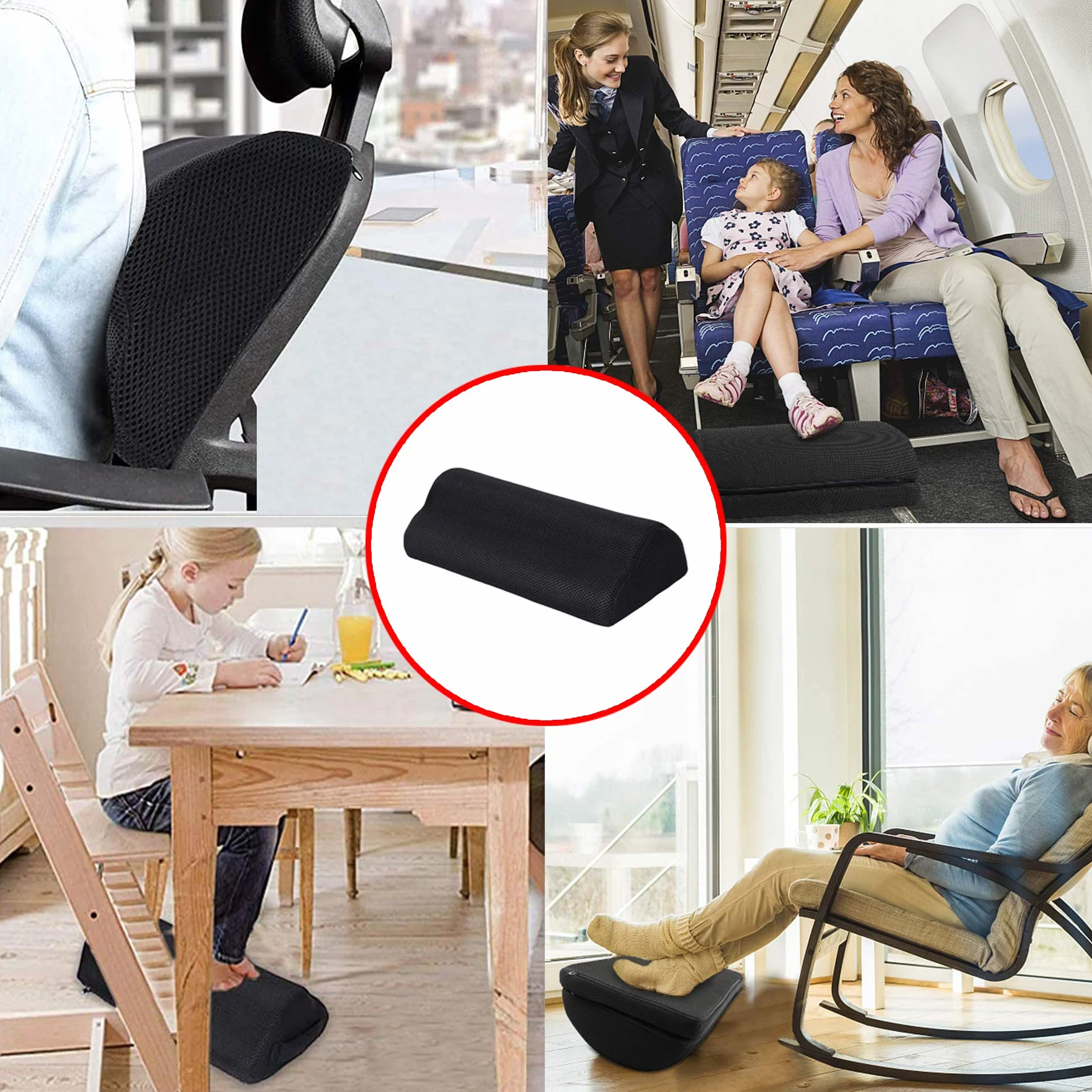 Podnóżek pod biurko WDEC Ergonomiczny podnóżek z regulowanym wzrostem, antypoślizgowy, piankowy podkład pod stopy, kompaktowa podpórka dla domu, biura, podróży