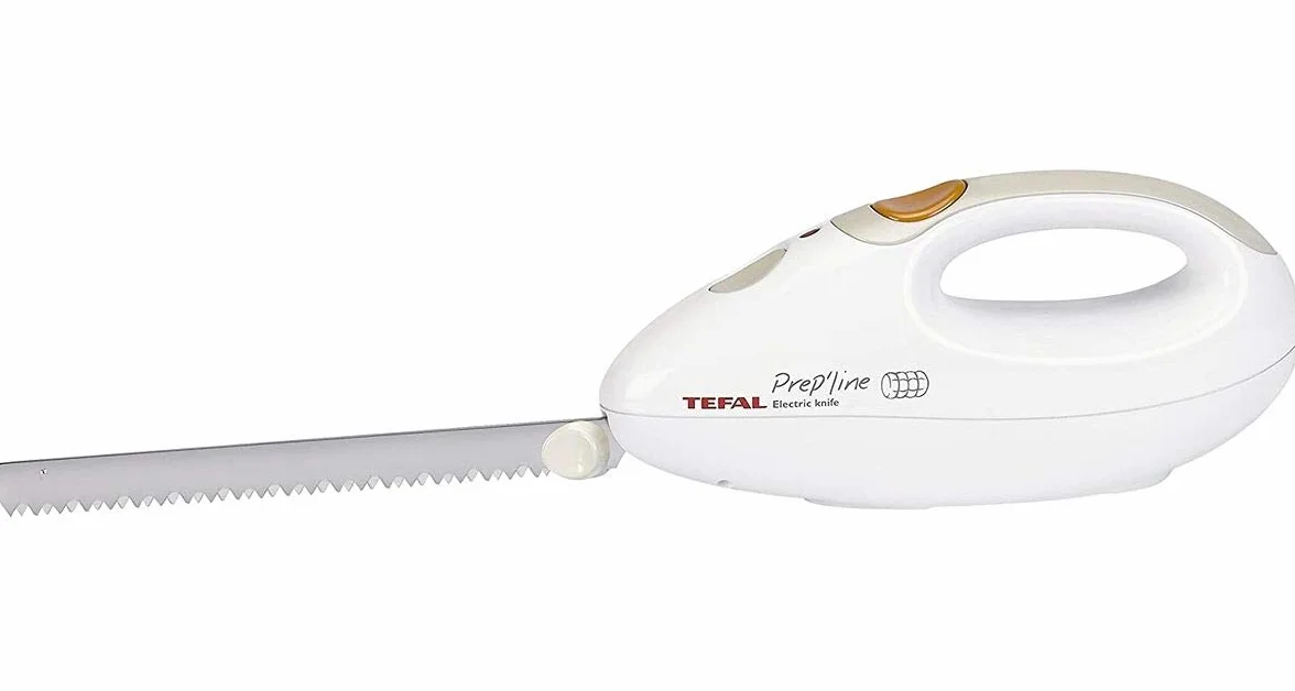 Tefal 8523.31 nóż elektryczny, 100 W, ostrze ze stali nierdzewnej, nadaje się do mrożonek, biały/szary