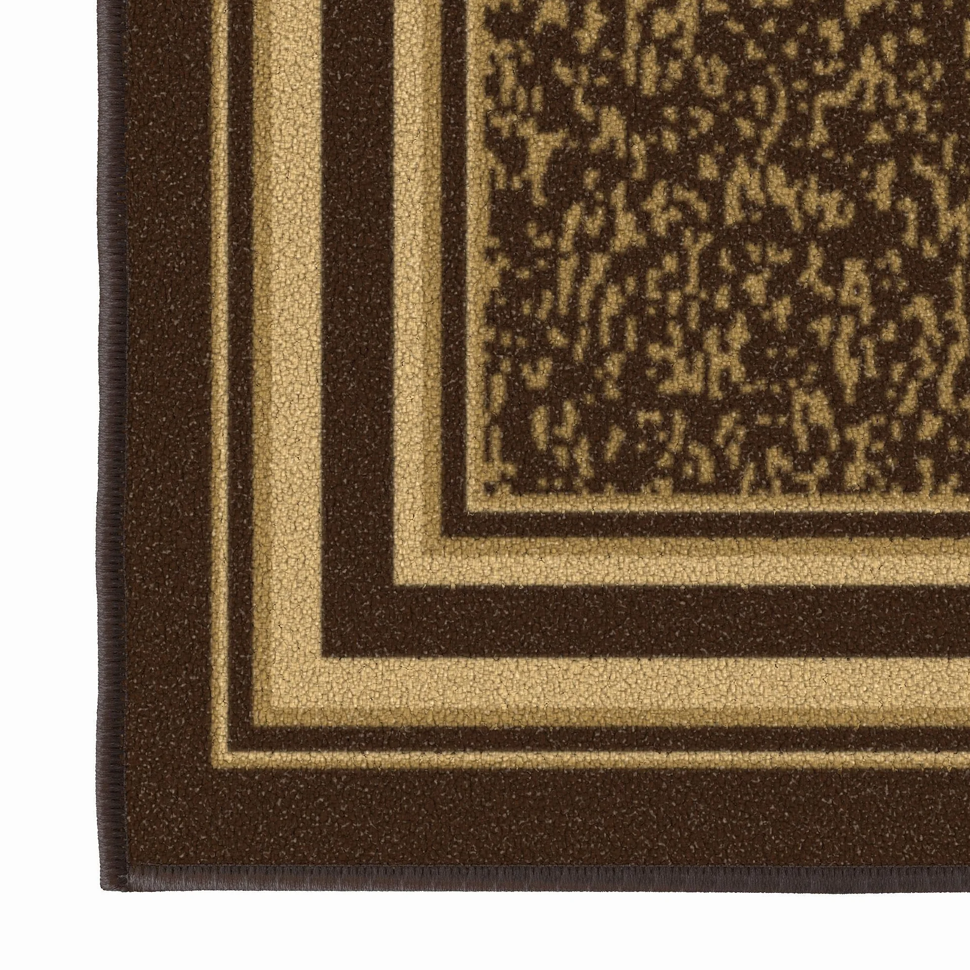 Ottomanson Ottohome Collection współczesny dywan z gumowym spodem, 50 x 150 cm, brązowy
