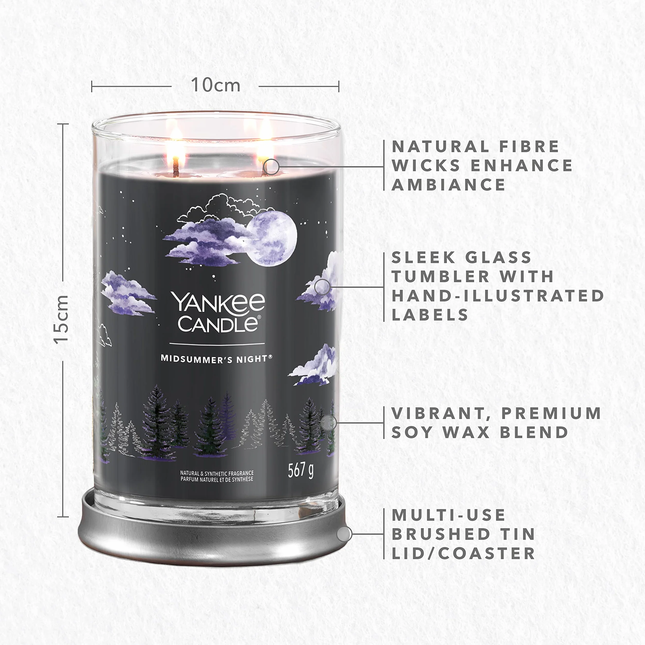 Yankee Candle Signature Świeca Zapachowa Tumbler Midsummer's Night Wosk Sojowy