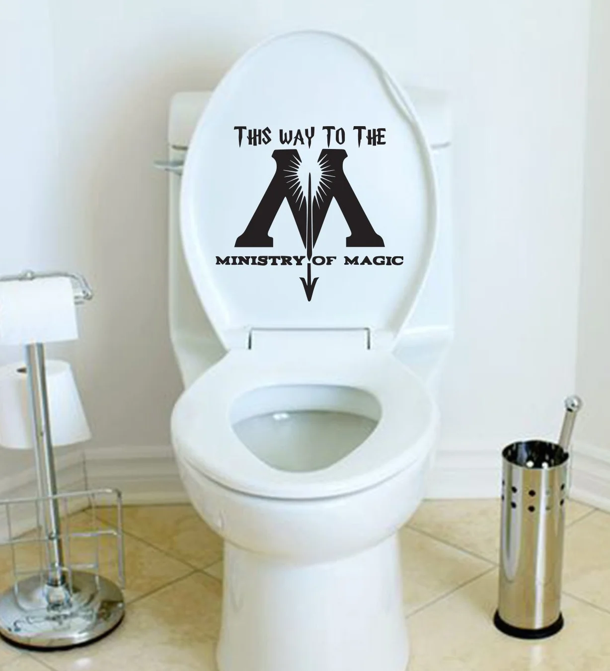 Ministry of Magic naklejka na toaletę, do pokoju dziecięcego (150 x 140 mm) by Inspired Walls® (1 zestaw)