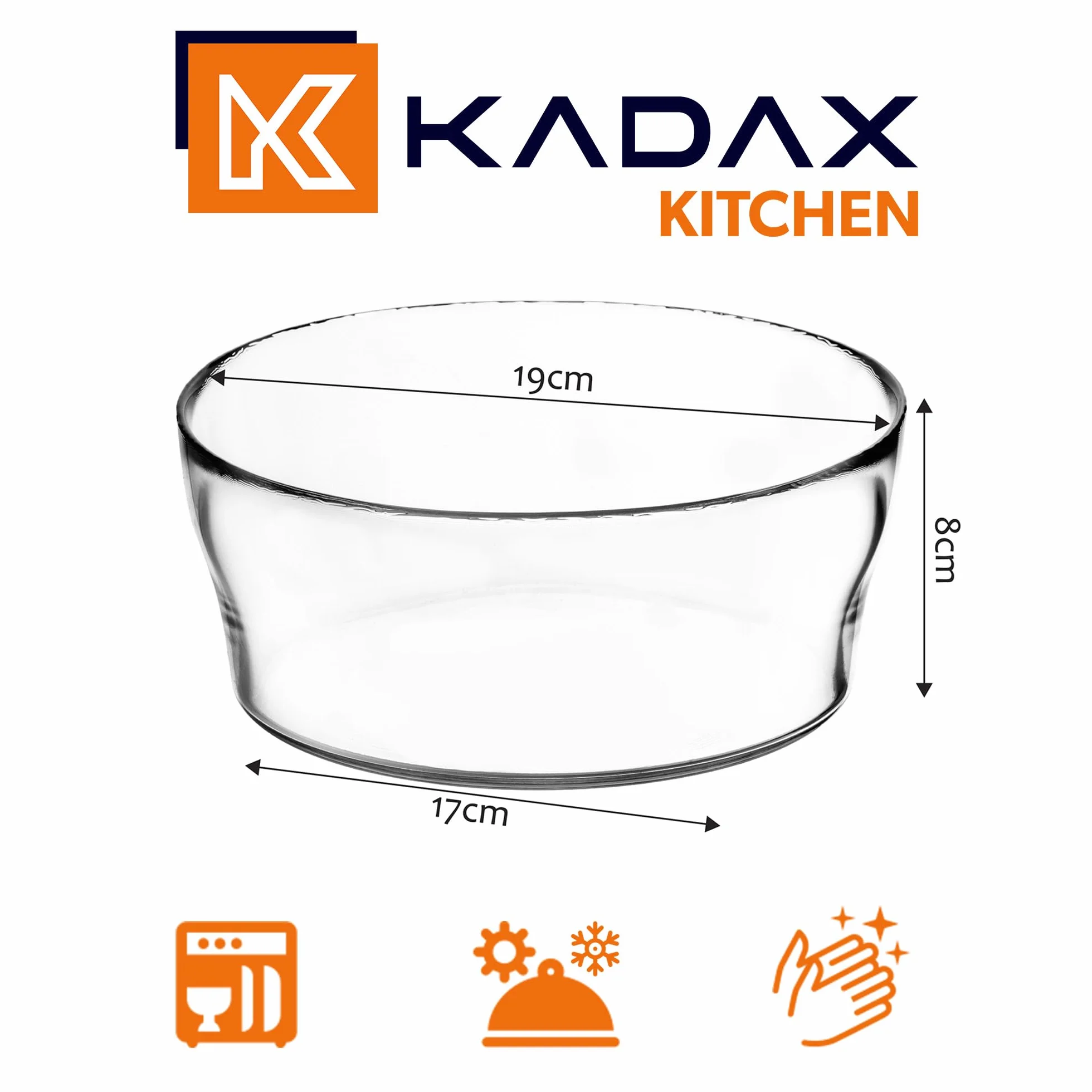 KADAX Szklana salaterka 19 cm do sałatek, owoców i słodyczy, przezroczysta