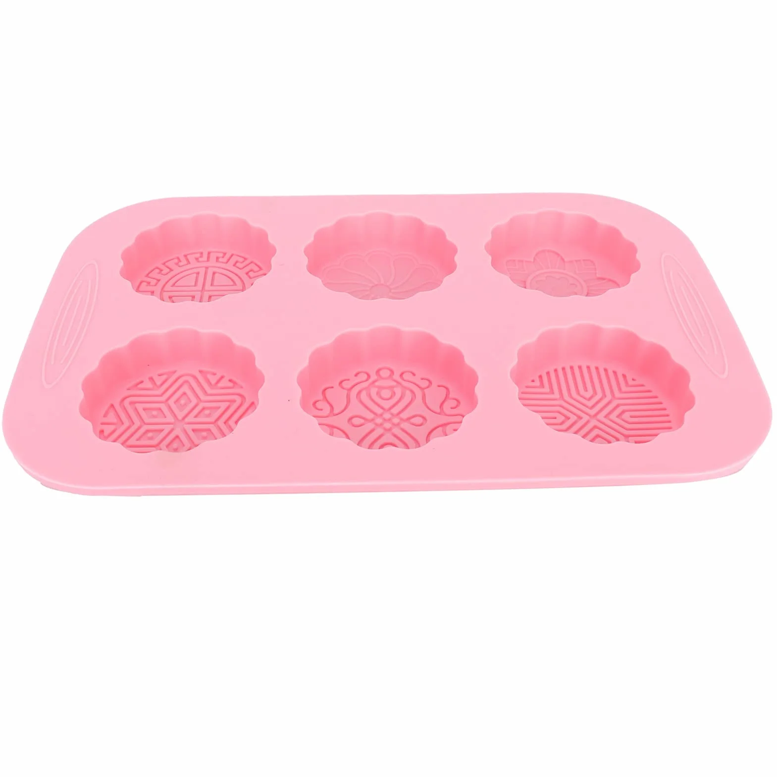 6 Siatki Mooncake Silikonowe Formy DIY Pieczenie Ręcznie Robione Mydło Formy na Deser Narzędzie Kuchenne Oczyszczona Woda Zmywarka do Puszki do łatwej Czyszczenia Silikonowe Ciasta