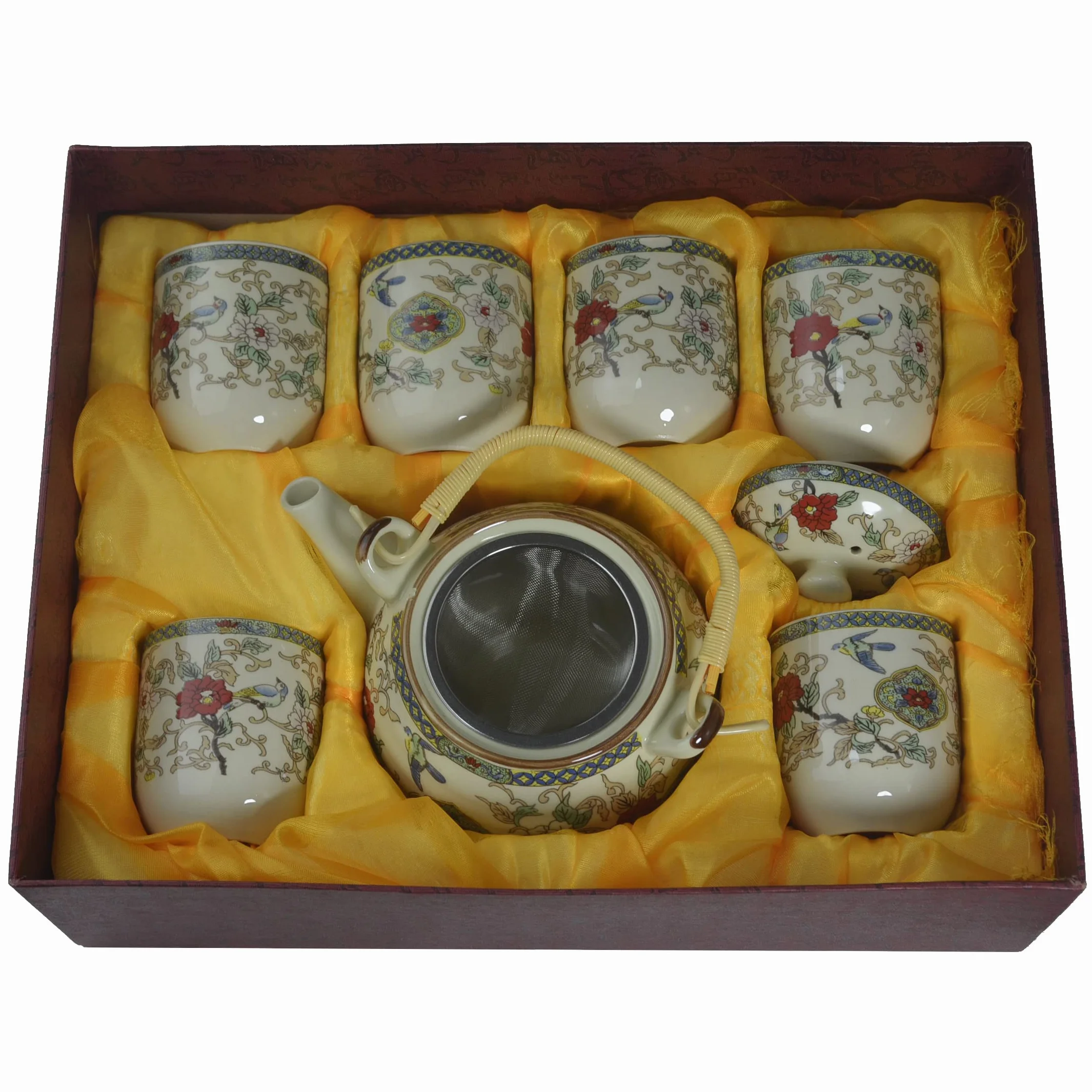 Porcelanowy czajniczek zestaw do herbaty 850 ml 6 filiżanek 170 ml