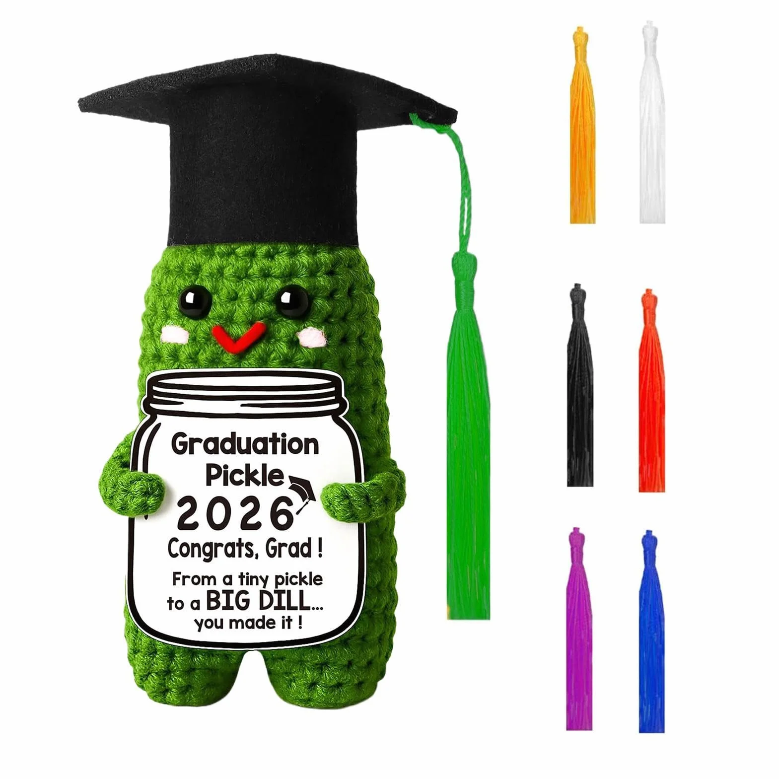Graduation Pickle 2026 - Pamiątka z okazji ukończenia szkoły - Gratulacje dla absolwenta z dzianiny pikle, dla rodzeństwa przyjaciela kolegi z klasy współlokatora impreza dom biuro mieszkanie