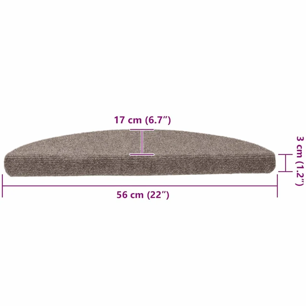 vidaXL Maty na schody samoprzylepne 10 szt. 56x17x3 cm beżowe półokrągłe