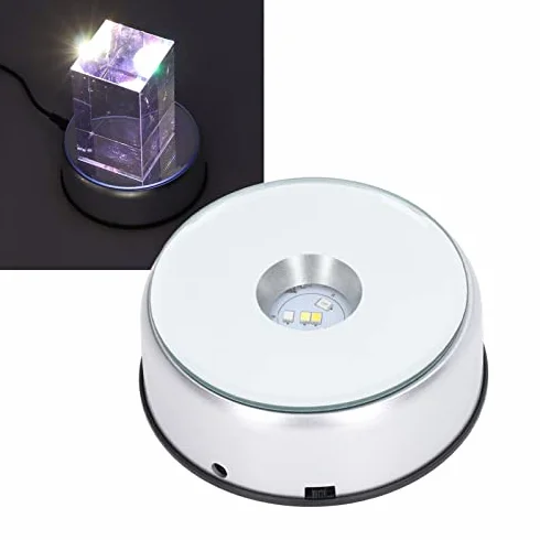 Stojak Obrotowy z Napędem Silnikowym 360 °, Gramofon Fotograficzny ze światłami LED, Stojak Obrotowy Produktu do Wyświetlania Fotografii Produktowej Zegarek Jubilerski Modele 3D
