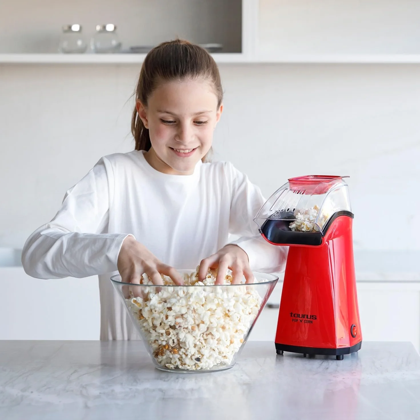Taurus Pop'N'Corn - maszyna do popcornu, 1100 W, tworzywo sztuczne, czerwona, XX
