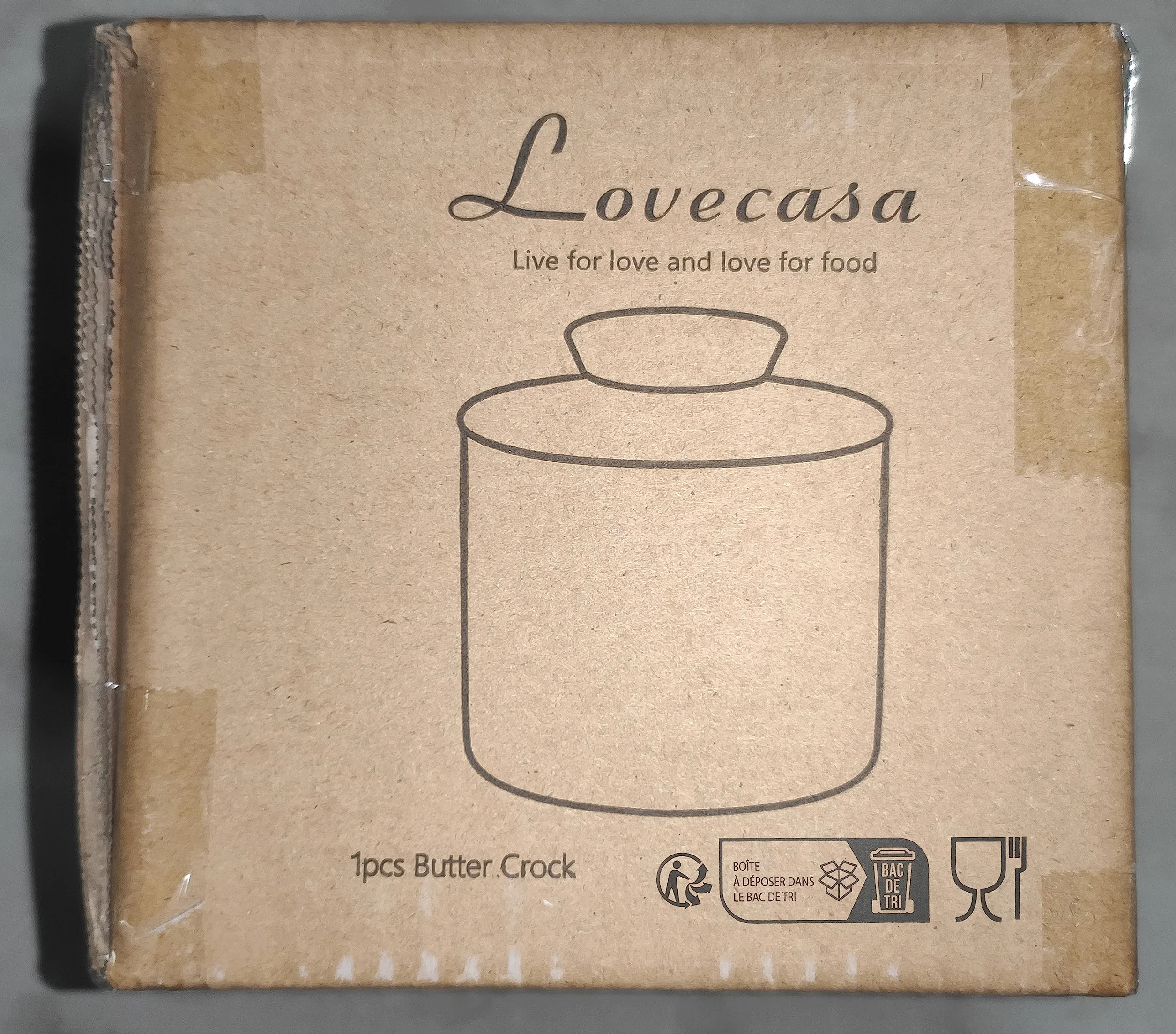 LOVECASA porcelanowy pojemnik na masło z pokrywką, ceramiczny pojemnik do miękkiego masła