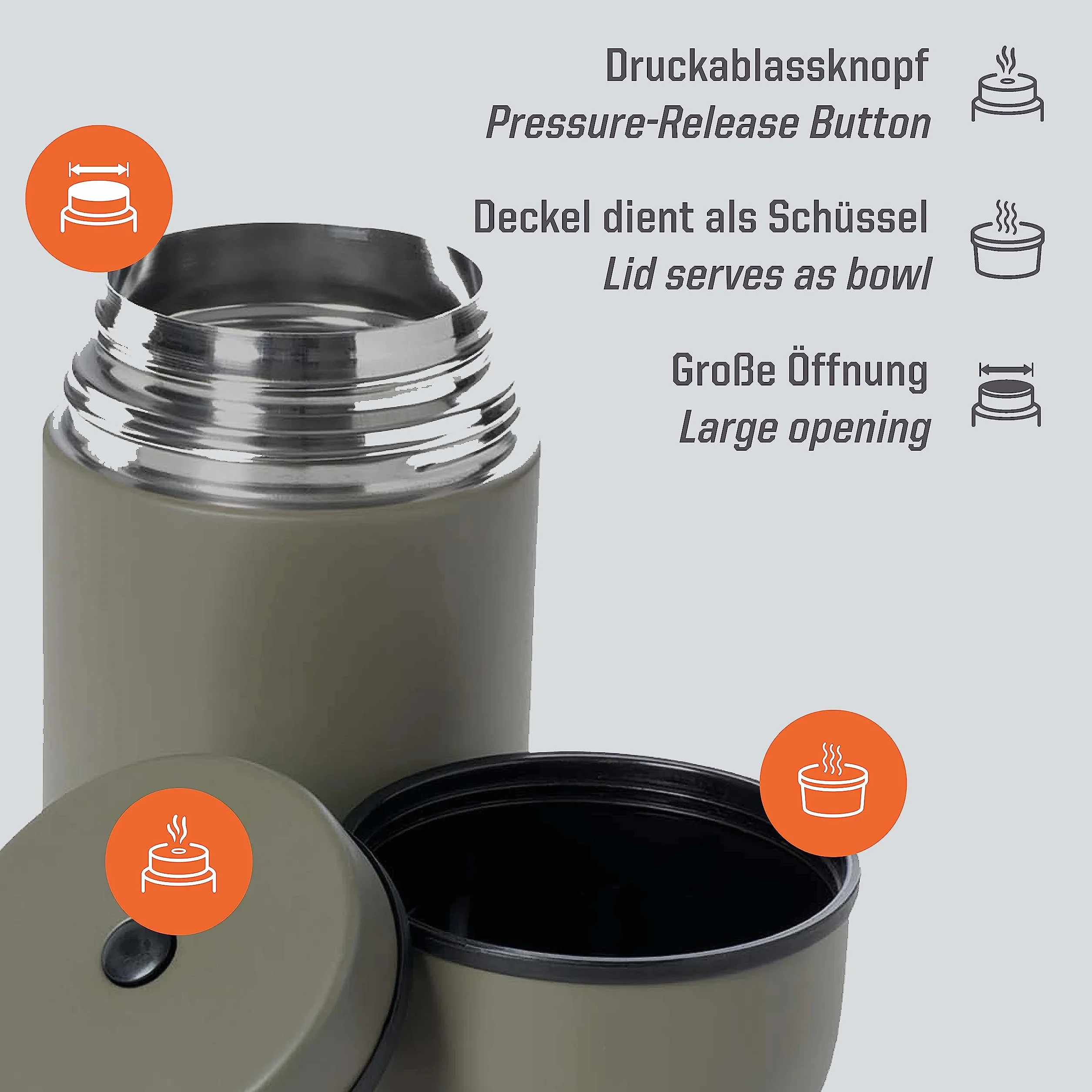 Esbit Compagnie GmbH FJ500ML-OG pojemnik termiczny, stal nierdzewna, oliwkowy zielony, 500 ml