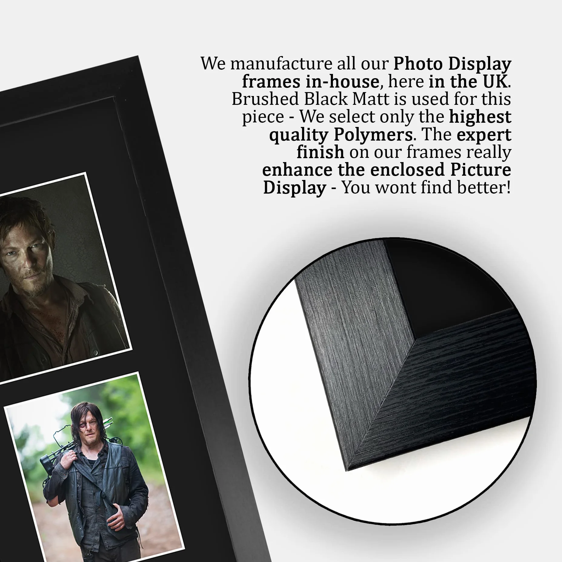 HWC Trading FR A3 Norman Reedus Walking Dead Daryl Prezenty Drukowane Podpisane Zdjęcie Z Autografem Dla Fanów Seriali Telewizyjnych - A3 Framed