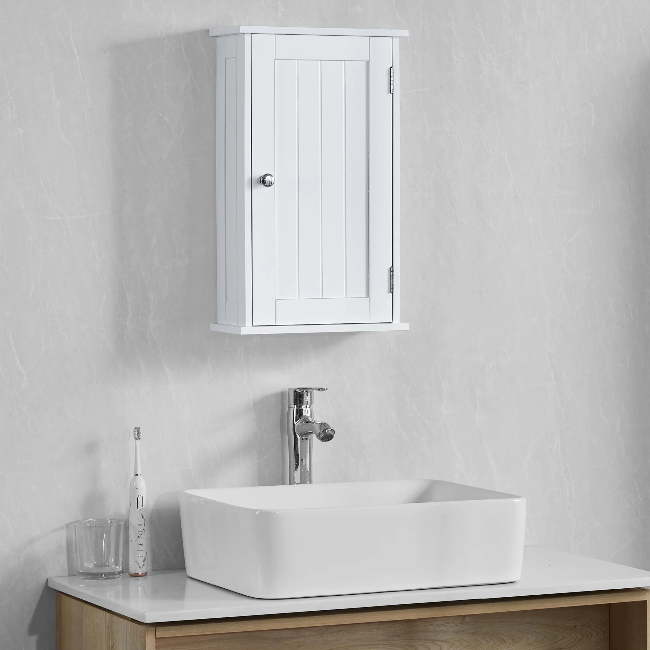 Bath Vida Priano Szafka Łazienkowa Drewno Biały 50x30x14 cm