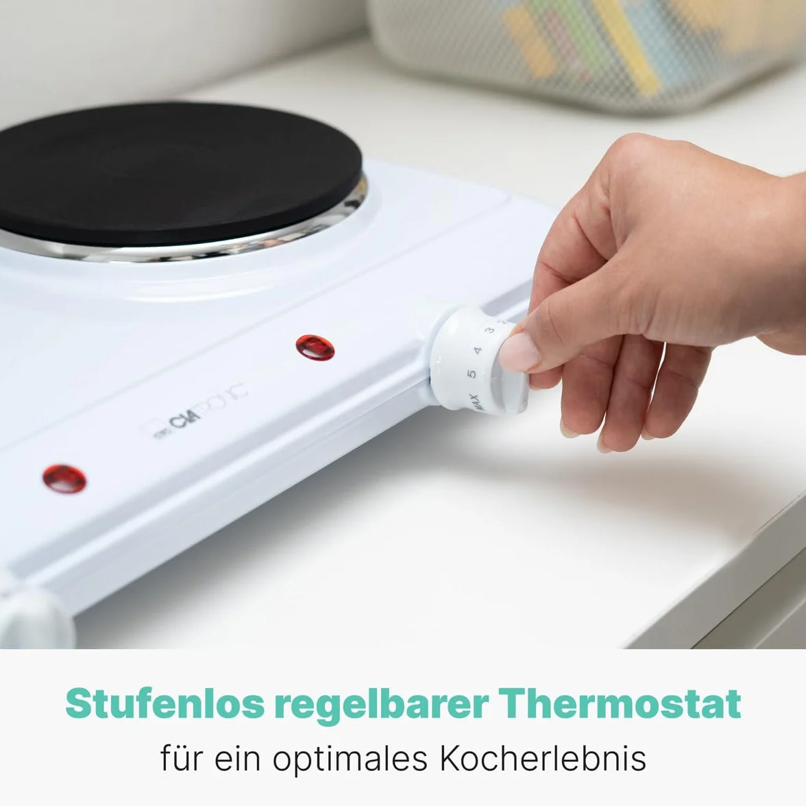 Clatronic Podwójna płyta grzewcza 180 mm 150 mm 2 bezstopniowe termostaty lakier odporny na wysokie