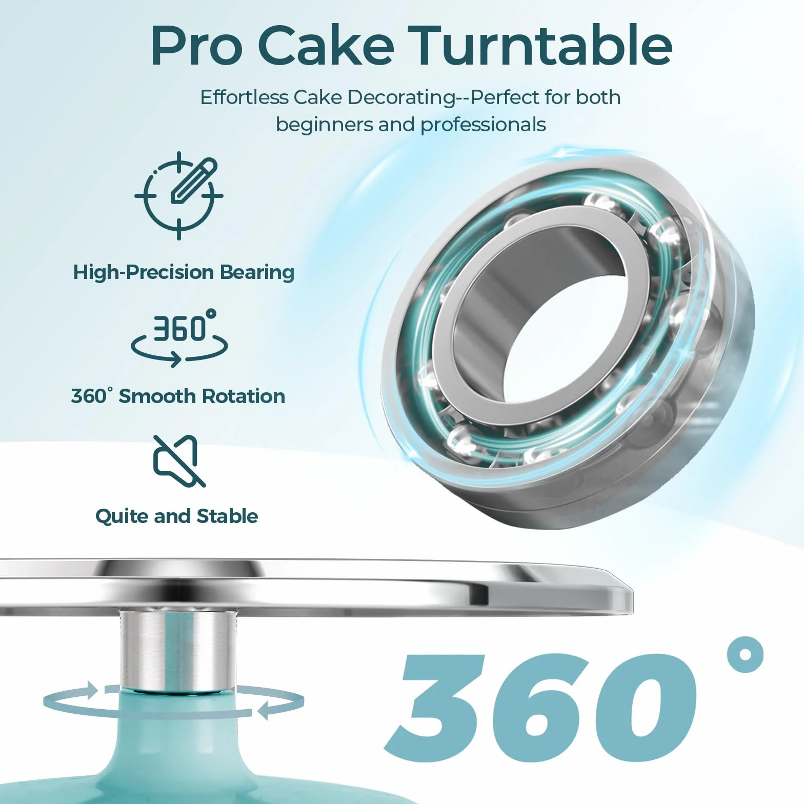 Ohuhu Obrotowa patera na tort 30 cm ze stopu aluminium