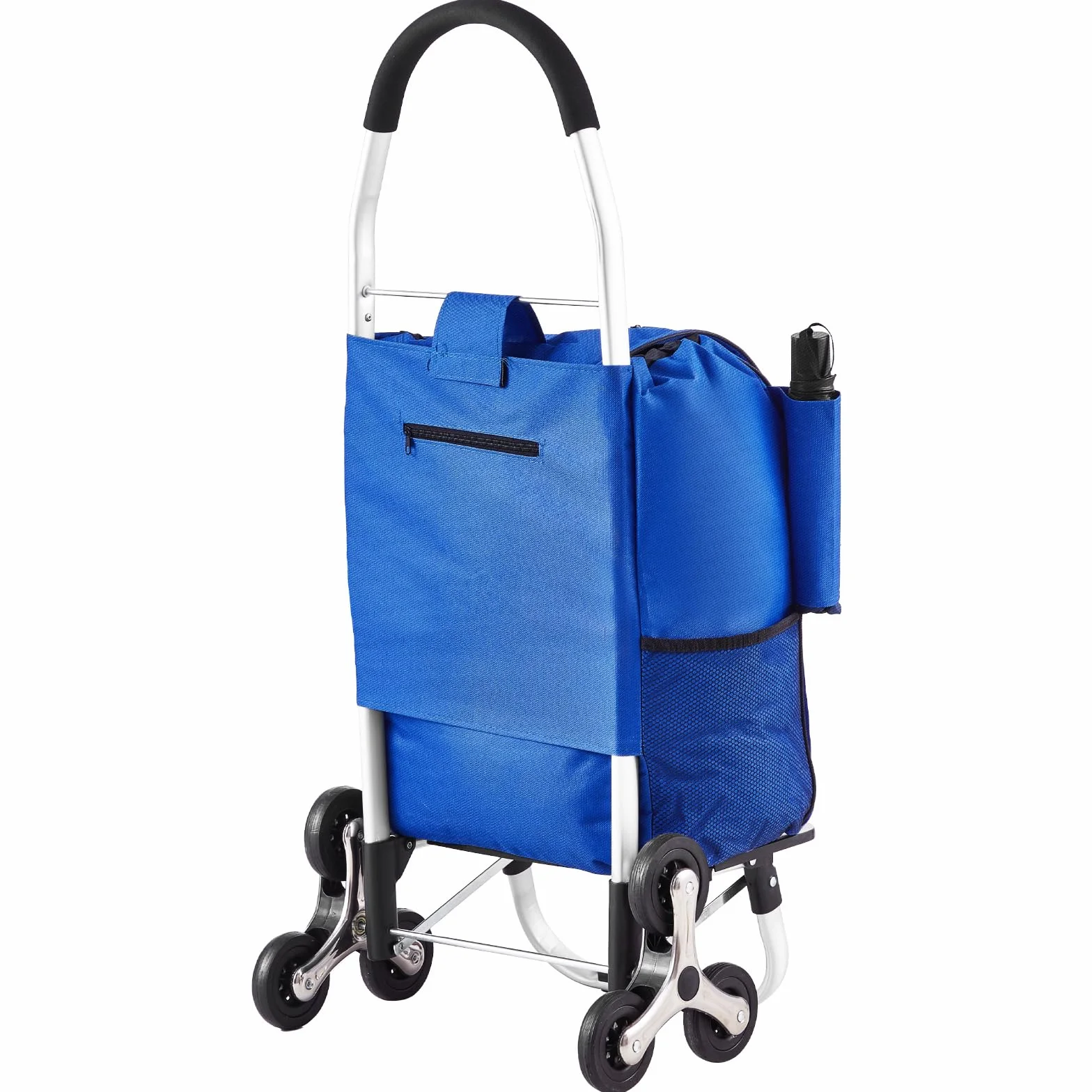 VEVOR Składany wózek na zakupy 36L Wózek na schody z 6 kołami 445 x 375 x 990 mm Torba do przechowywania z tkaniny Oxford na zakupy, do biura, przeprowadzki, transportu, na zewnątrz, pralni,