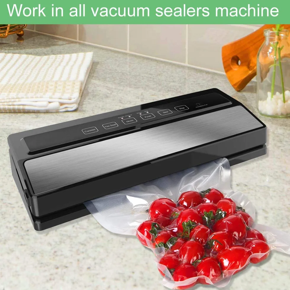 O2frepak 15X25cm(300Pakiet) Worki próżniowe do pakowania żywności w rolkach do gotowania metodą sous vide,klasy komercyjnej,bez BPA,z zabezpieczeniem przed przebiciem