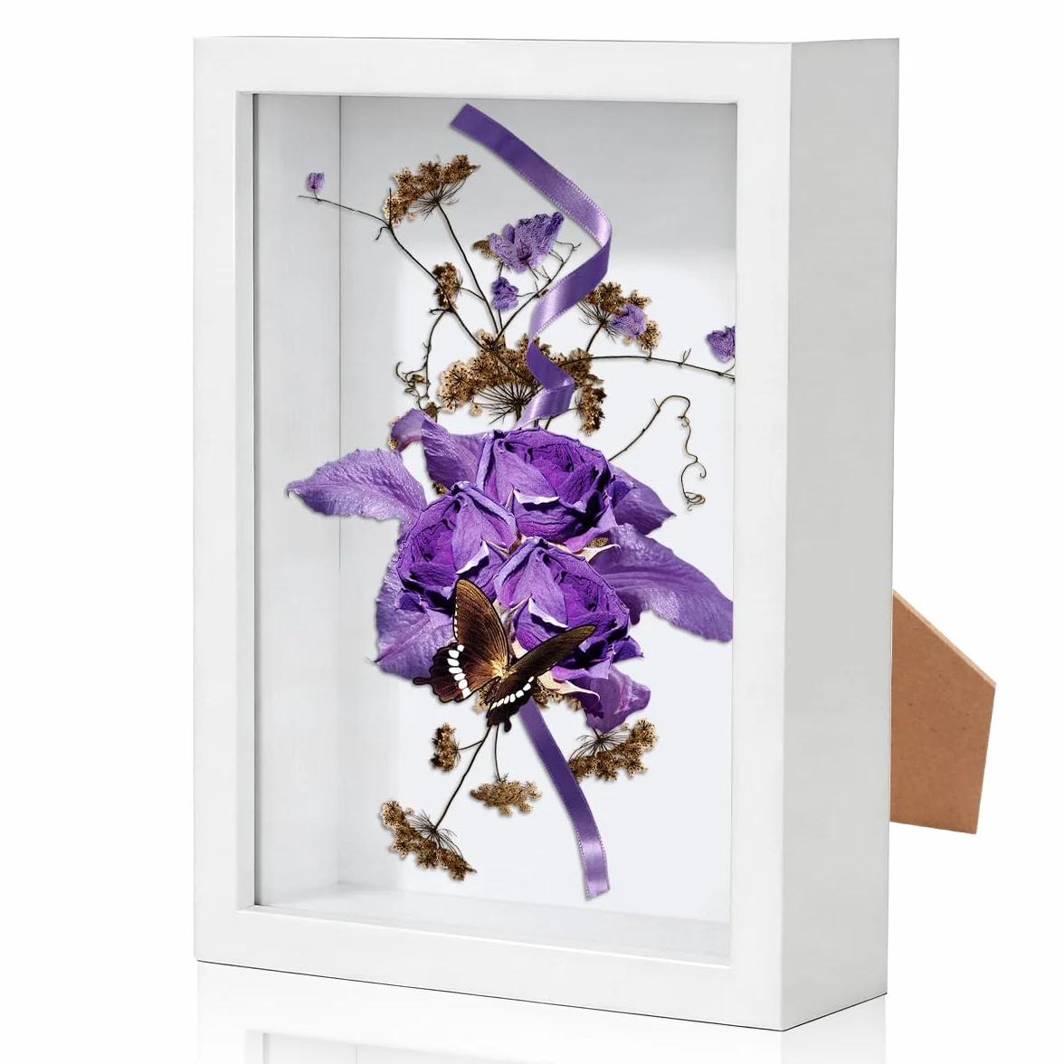 Ramka 3D do wypełnienia, A4, głęboka ramka na zdjęcia 20,5 x 29 cm, głęboka ramka na przedmioty z przezroczystą płytą akrylową, na pamiątki, zdjęcia, przedmioty, bukiet ślubny, dzieła sztuki DIY