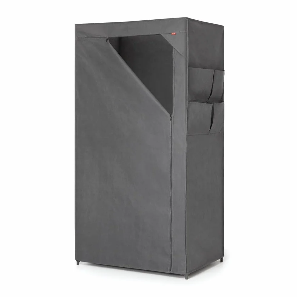 Rayen Szafa na ubrania Basic, tkanina, szara, 79 x 155 x 54 cm, 2054.01, 79x155x54 cm