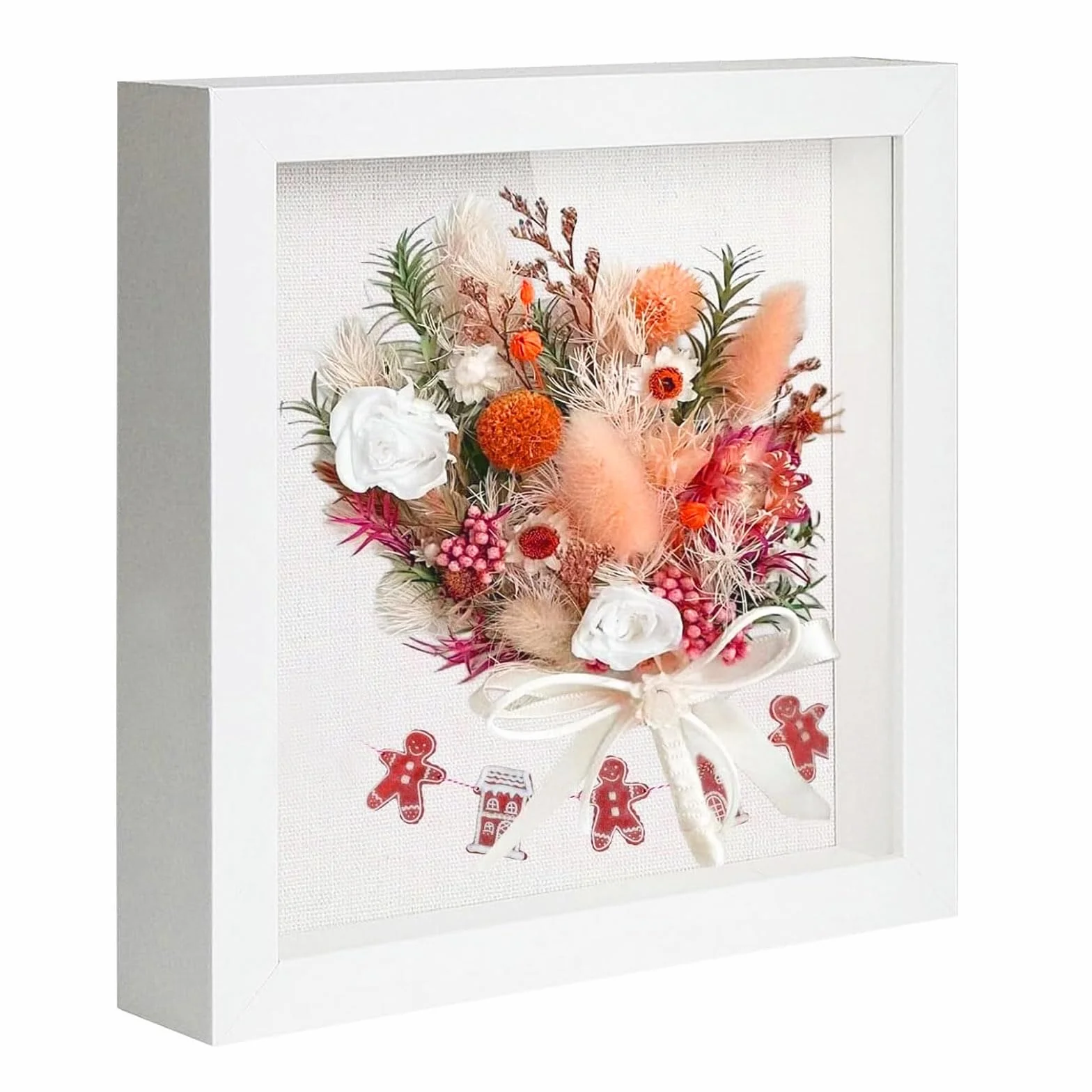 Głęboka ramka na zdjęcia 20x20 cm biała 3 cm na przedmioty kwiaty prezent ślubny