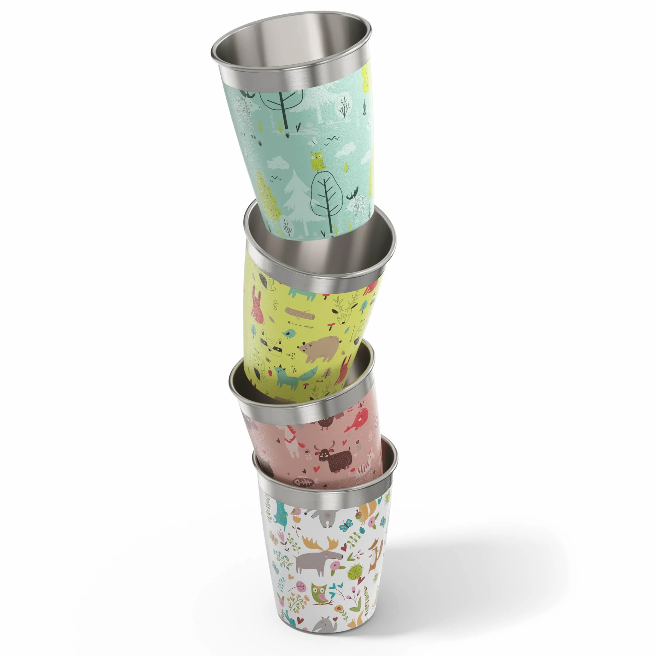 SIGG Zestaw Kubków Ze Stali Nierdzewnej Dla Dzieci 4 x 0,35 l