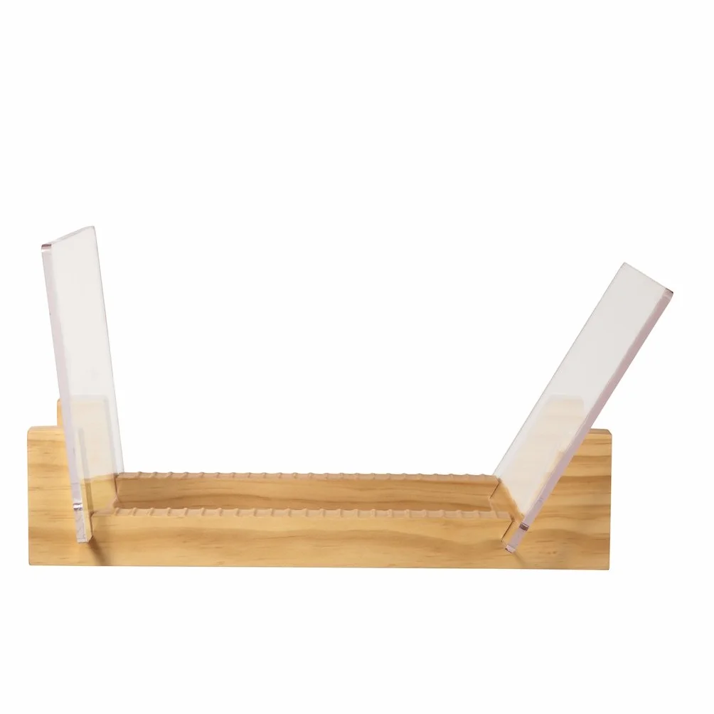 KAIU Przechowywanie płyt winylowych lite drewno akrylowy uchwyt 30 cm 17,8 cm