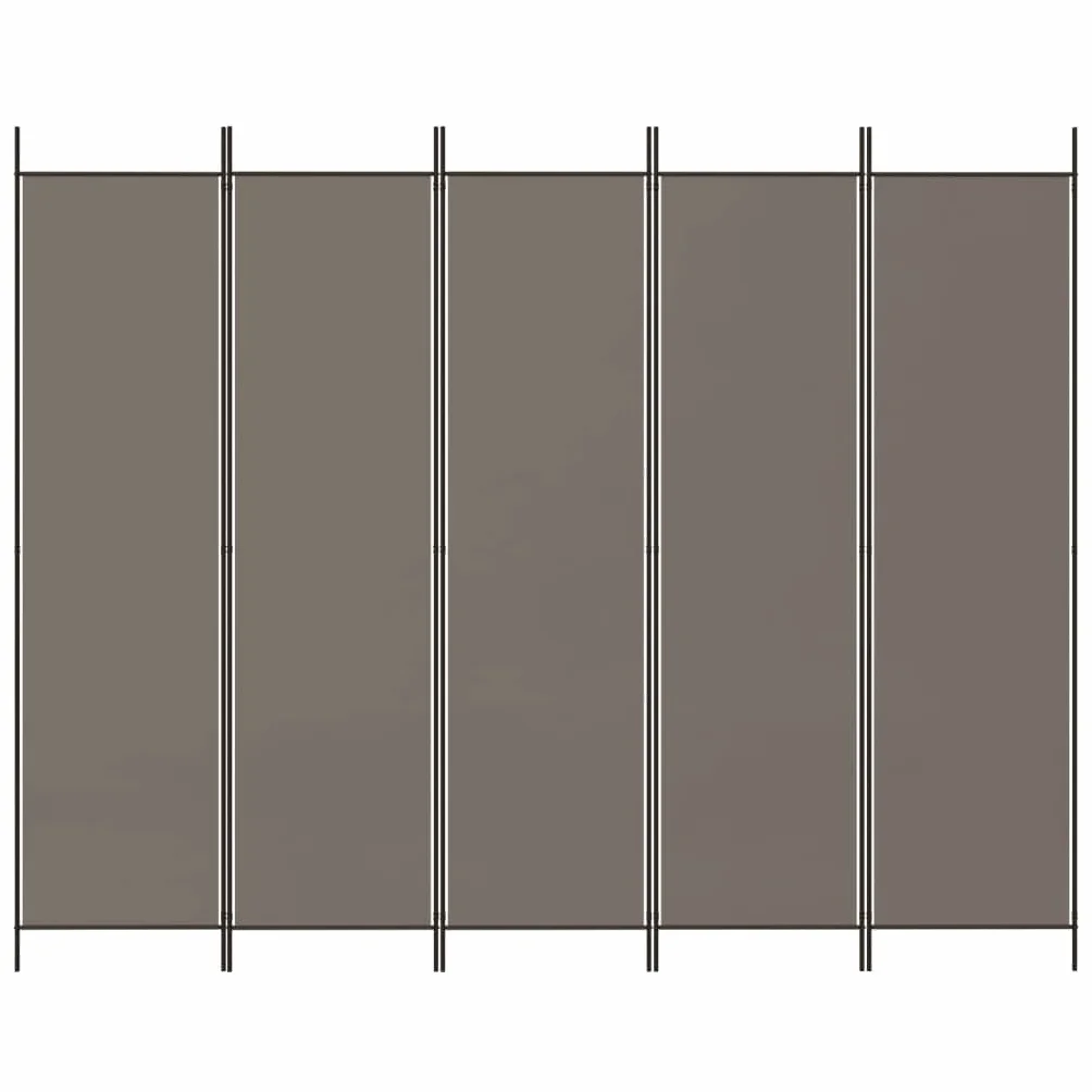 vidaXL Parawan 5-panelowy 250x220 cm antracytowy tkanina