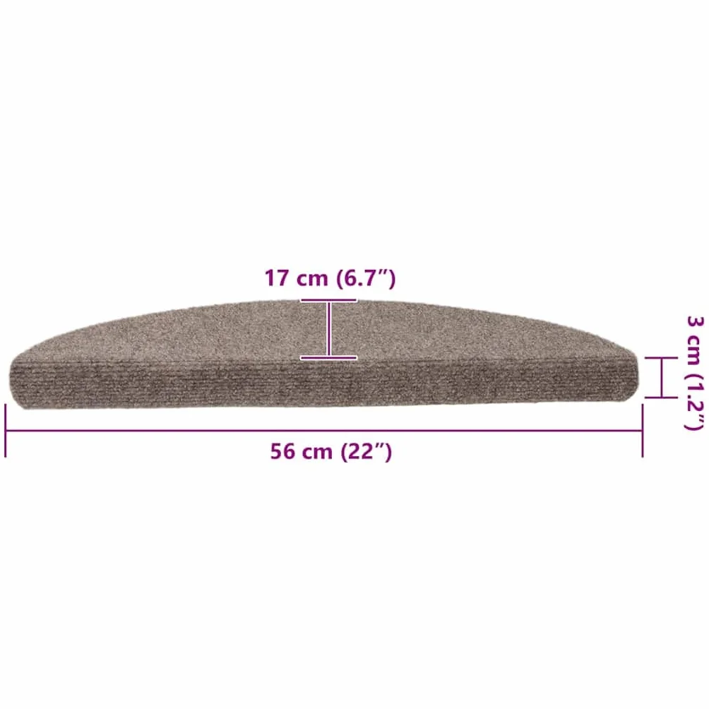 vidaXL Maty na schody samoprzylepne 10 szt. 56x17x3 cm beżowe półokrągłe