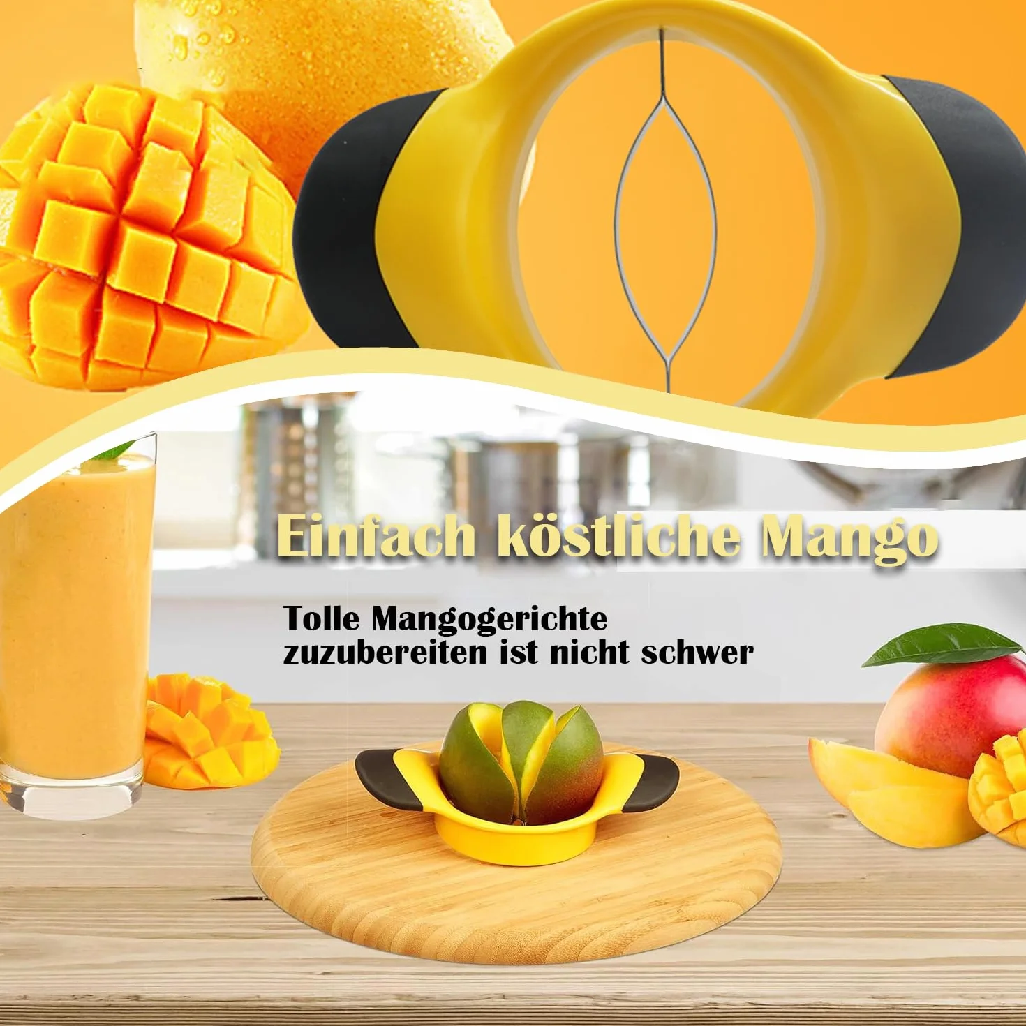 Krajalnica do Mango ze Stali Nierdzewnej, Narzędzie do Dzielenia i Usuwania Pestek
