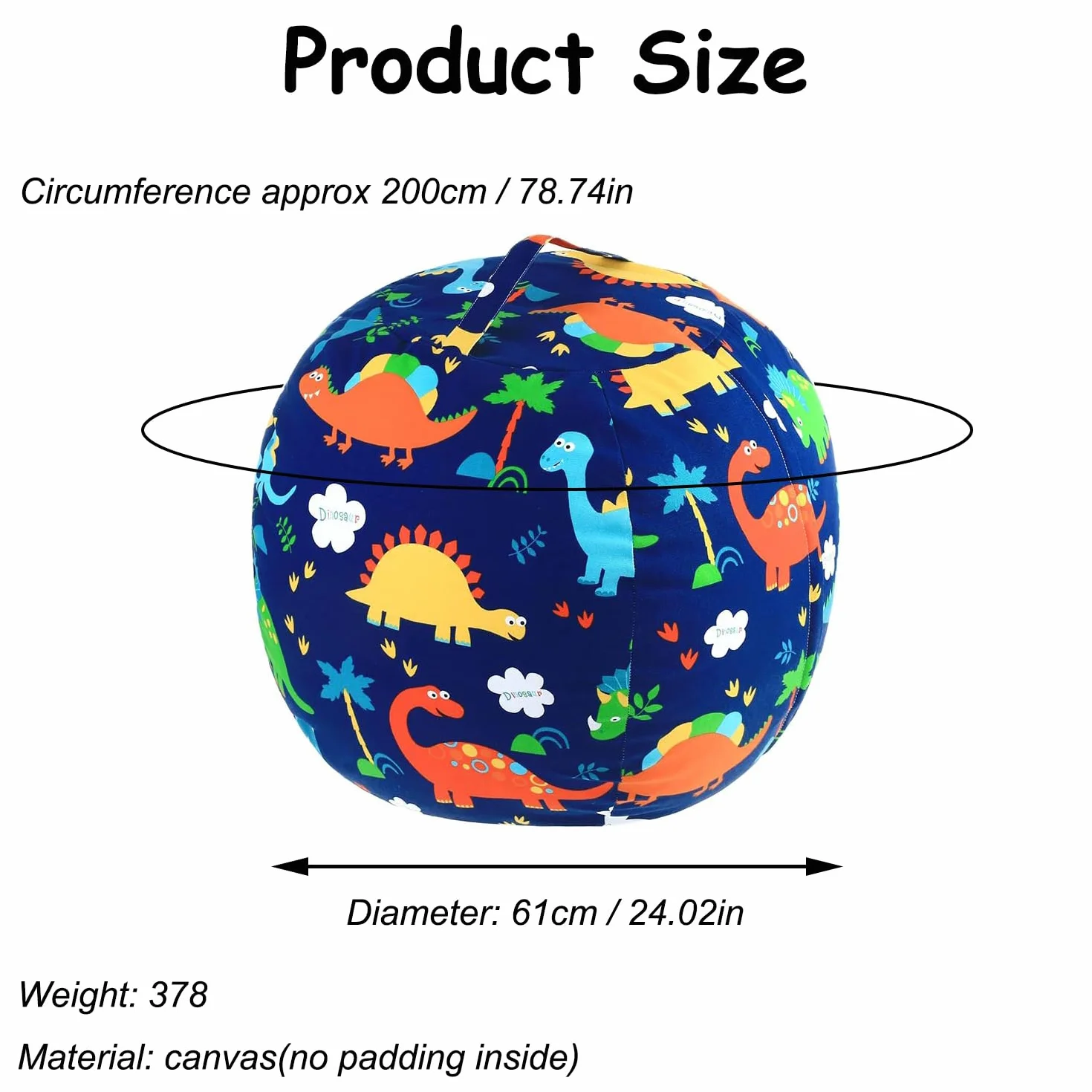 Worek do przechowywania zabawek pluszowy kreskówkowy dinozaur 60 cm