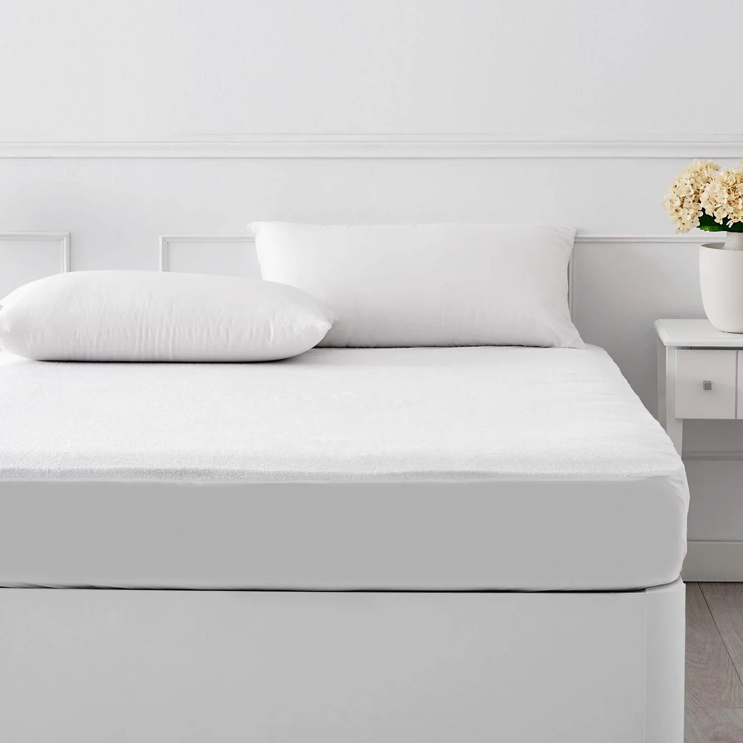 Pikolin Home - Ochraniacz na materac, wodoodporny, chłonny, oddychający, certyfikat Oeko-Tex, do łóżka 135, wysokość do 32 cm, nakładka na materac 135 x 190/200 cm