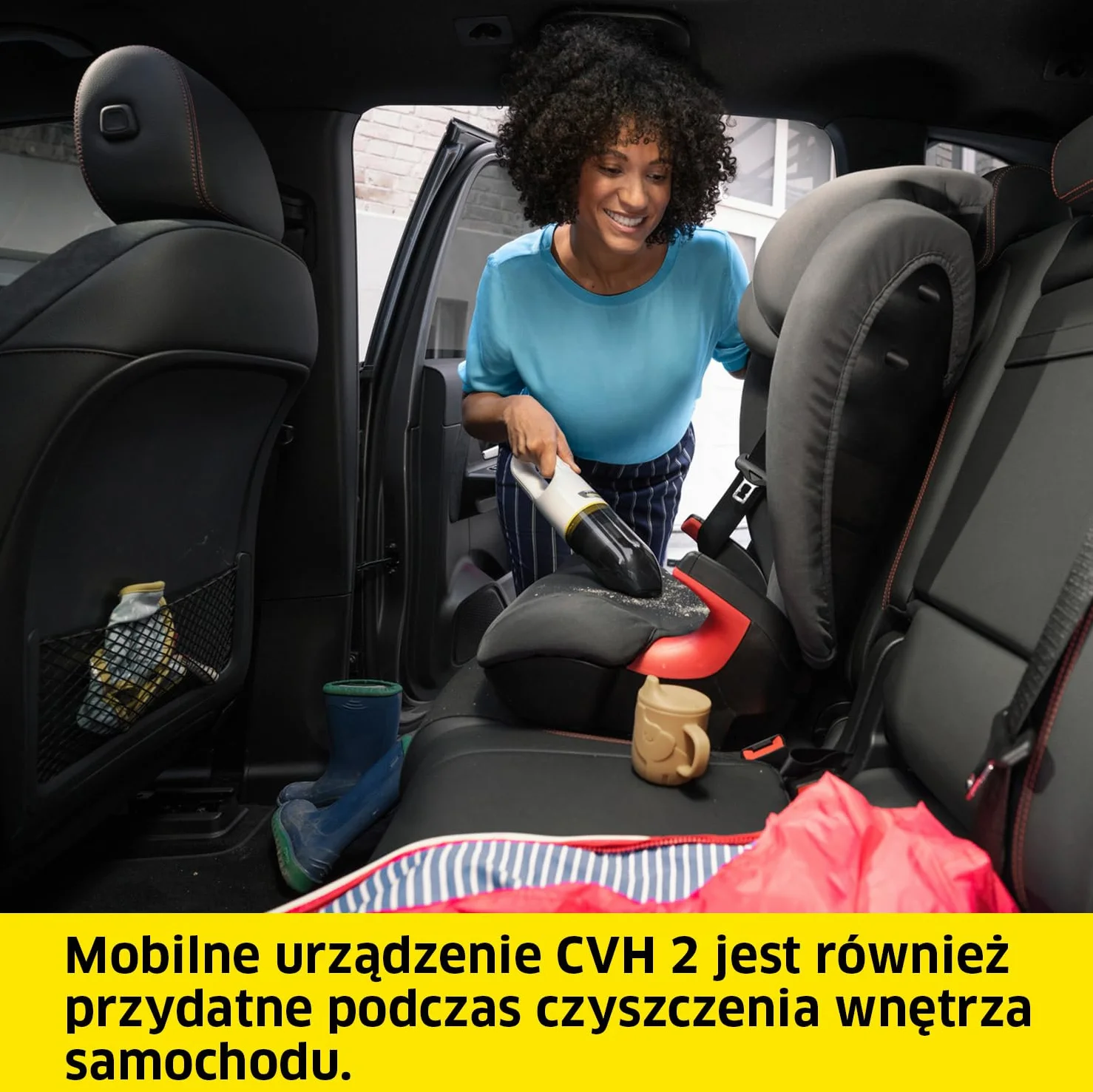 Kärcher Akumulatorowy odkurzacz ręczny CVH 2, kompaktowy i lekki odkurzacz do okruchów, pojemnik na kurz: 0,15 l, waga: 0,65 kg, w zestawie akumulator 7,2 V, ładowarka USB, ssawka szczelinowa 2 w 1