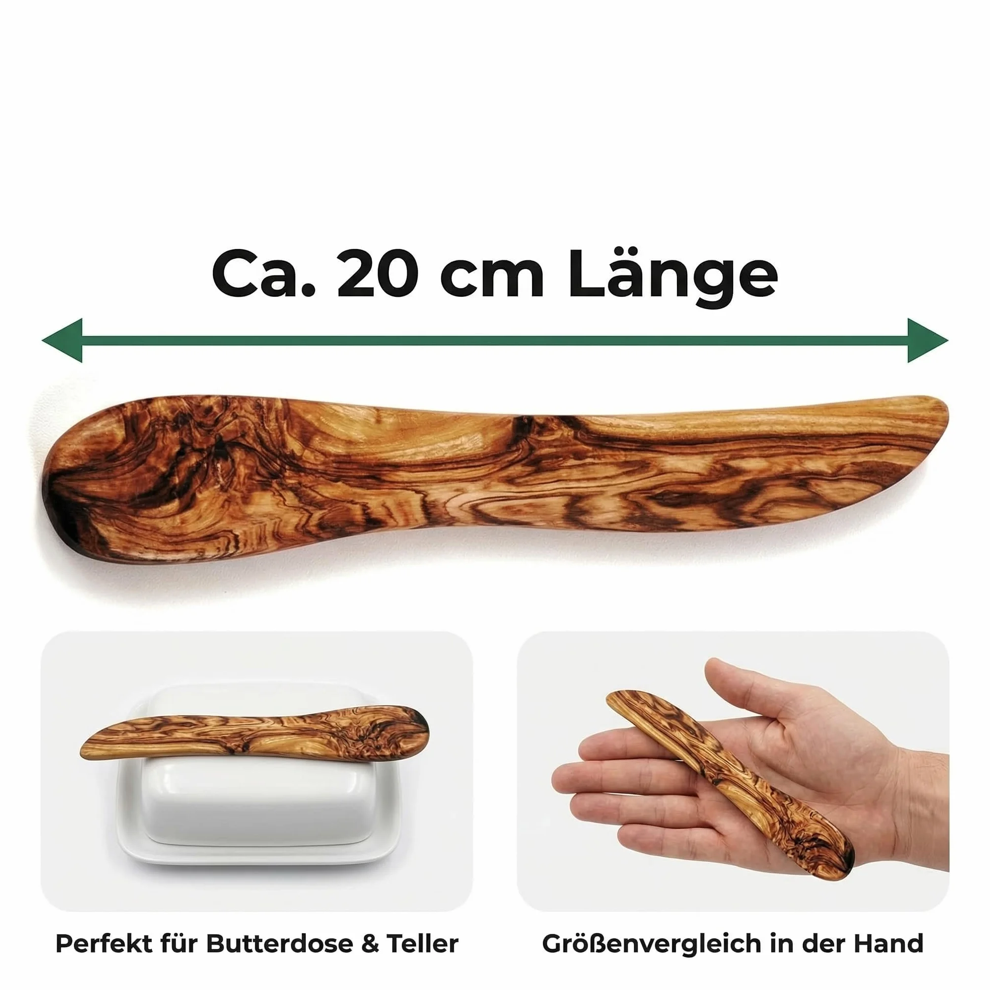 das Olivenholzbrett Nóż do masła 20 cm