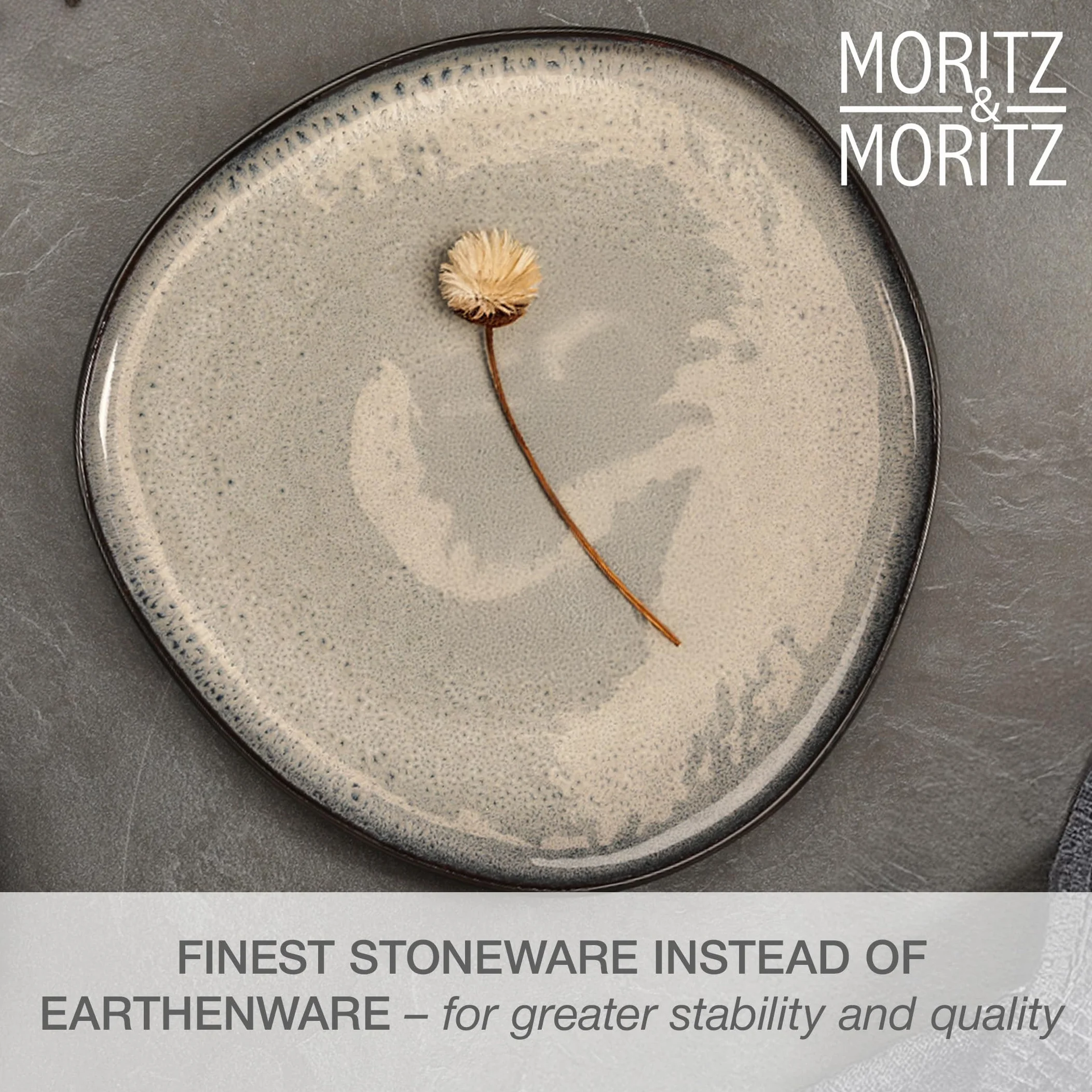 Moritz & Moritz ORGANIC zestaw talerzy do serwowania 2 szt. kamionka mikrofalowa zmywarka