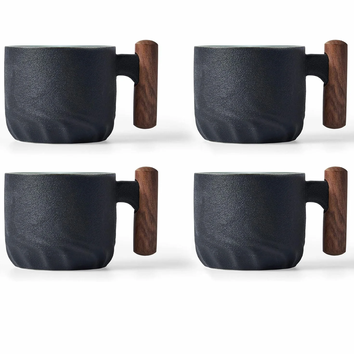 ERBO Zestaw 4 filiżanek do espresso 70 ml, filiżanki premium do espresso z uchwytem, mini filiżanki do herbaty, filiżanki do kawy z ceramiki, małe filiżanki do espresso, filiżanki do kawy do espresso