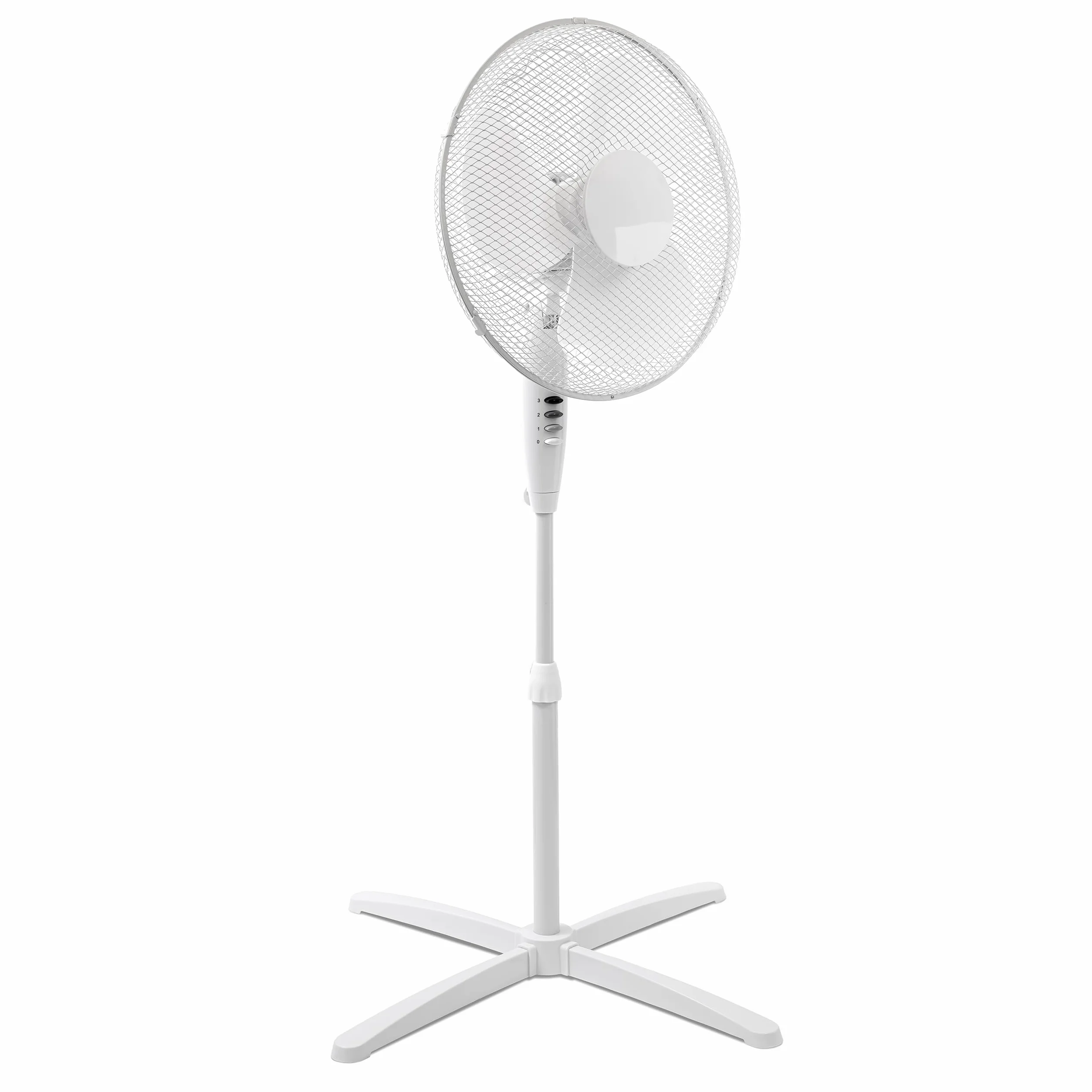 ITO Electronics Wentylator podłogowy, Średnica 40 cm, oscylacyjna + regulowana 3-biegowa, regulowana wysokość/nachylenie, 40 x 14 x 125 cm, kolor: biały