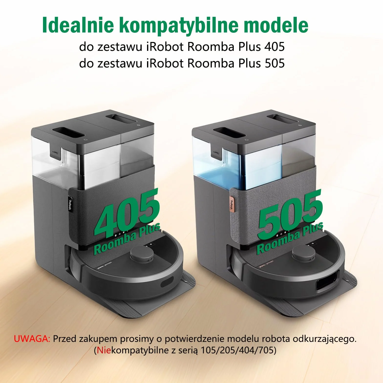 Zestaw 22 akcesoriów do robota odkurzającego iRobot Roomba Plus 405/505/507 Combo części zamienne, 1 szczotka główna, 6 worków do kurzu, 4 szczotki boczne, 6 filtrów HEPA, 4 ściereczki do