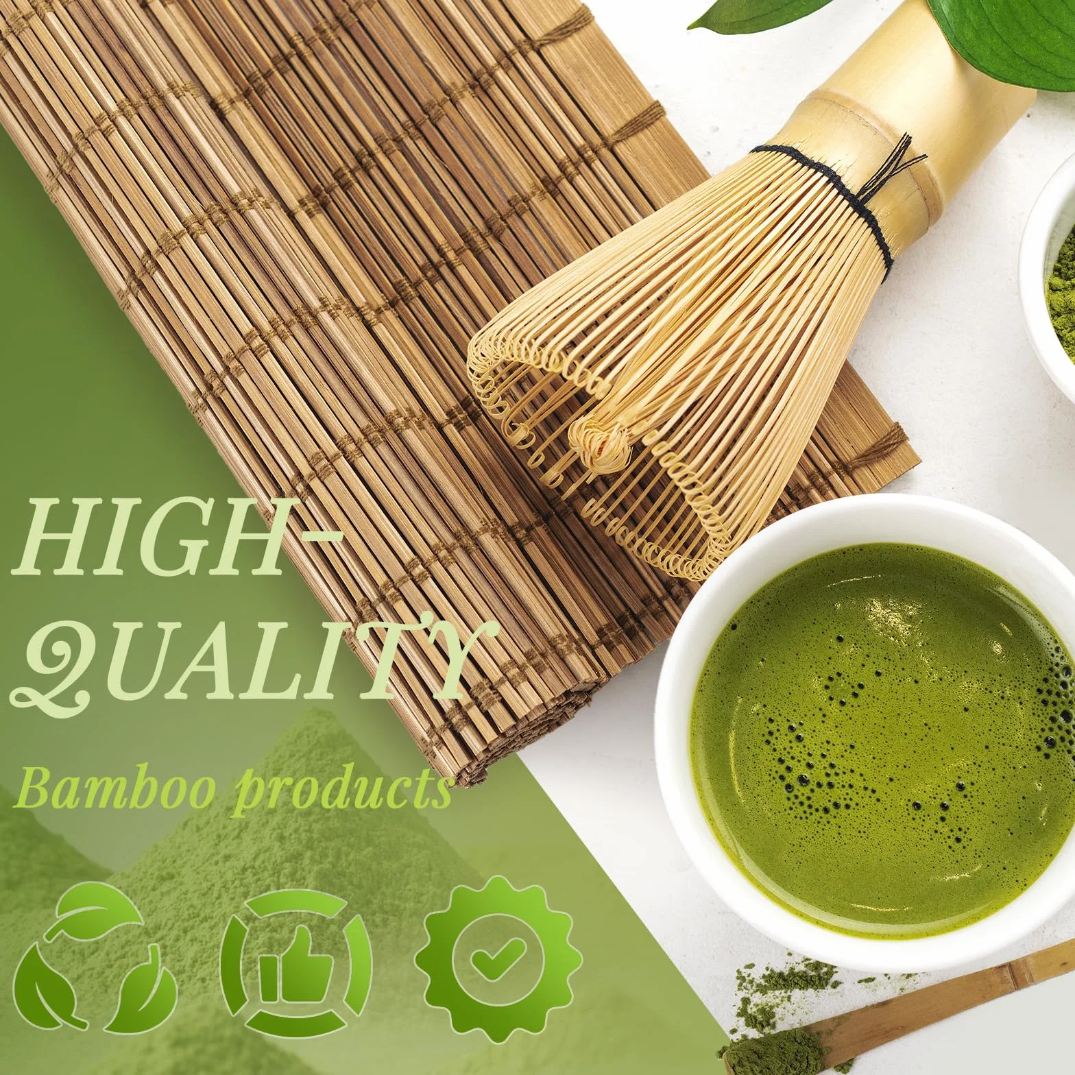 Matcha Miotła, Bambusowa Trzepaczka Matcha, Trzepaczka Matcha Tea 100 Zębów do spieniania Gruba Matcha