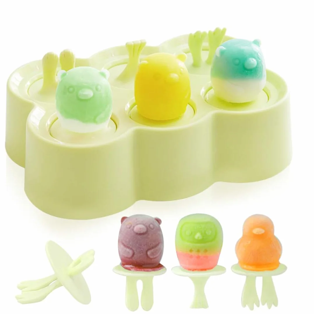 Foremki do lodów dla dzieci, 6 foremek do lodów na patyku, małe foremki do lodów popsicle, foremki do lodów szypułkowych, lizaki, mini foremki do lodów (zielone)