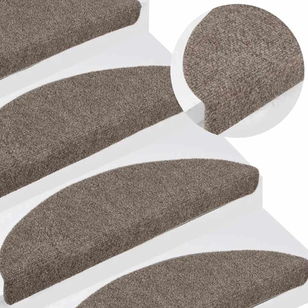 vidaXL Maty na schody samoprzylepne 10 szt. 56x17x3 cm beżowe półokrągłe
