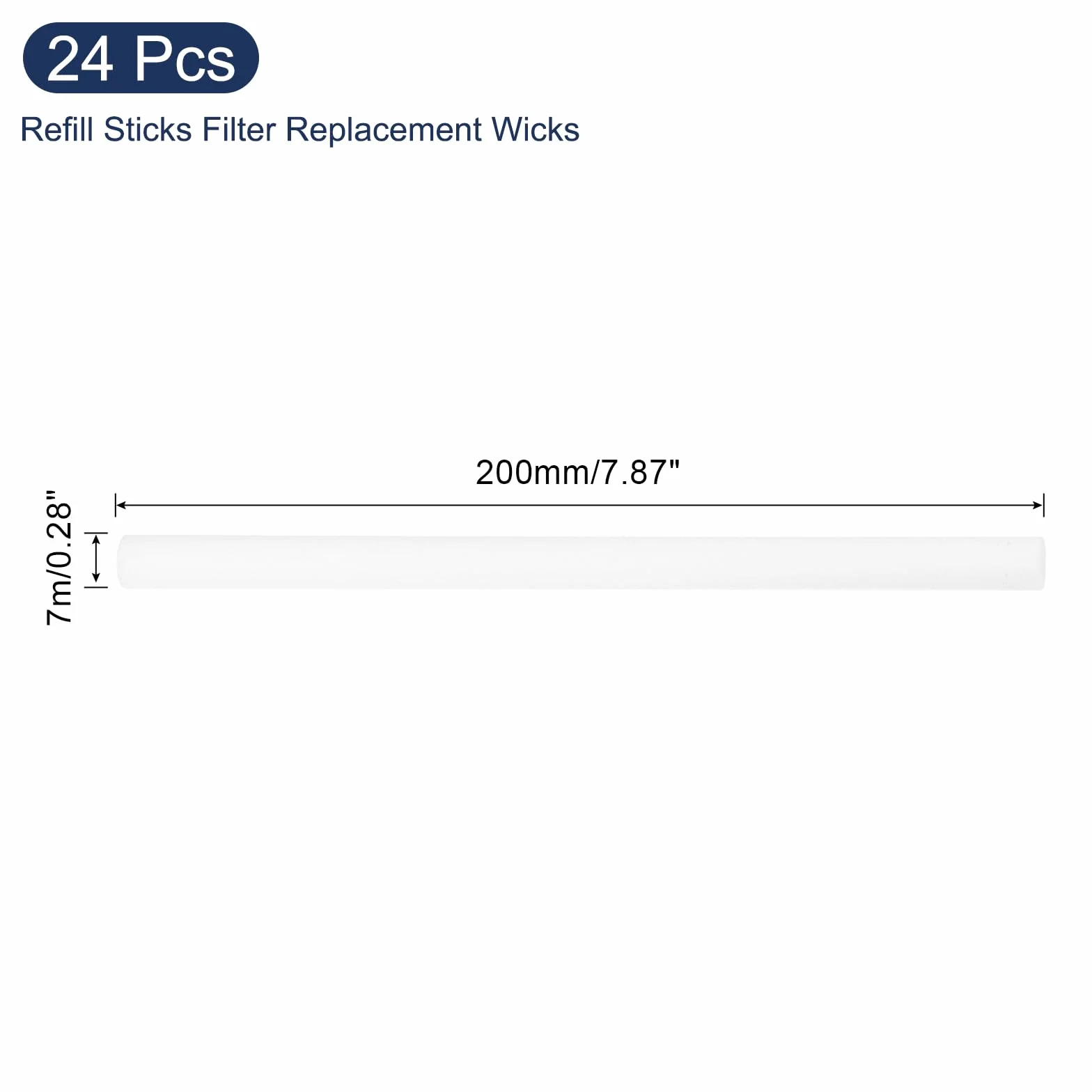 QUARKZMAN 24 sztuki bawełnianych prętów nawilżających, 7 x 200 mm pałeczki do uzupełniania, filtry zapasowe, nawilżacz powietrza, filtr bawełniany, podróż uzupełniająca, mini nawilżacz powietrza