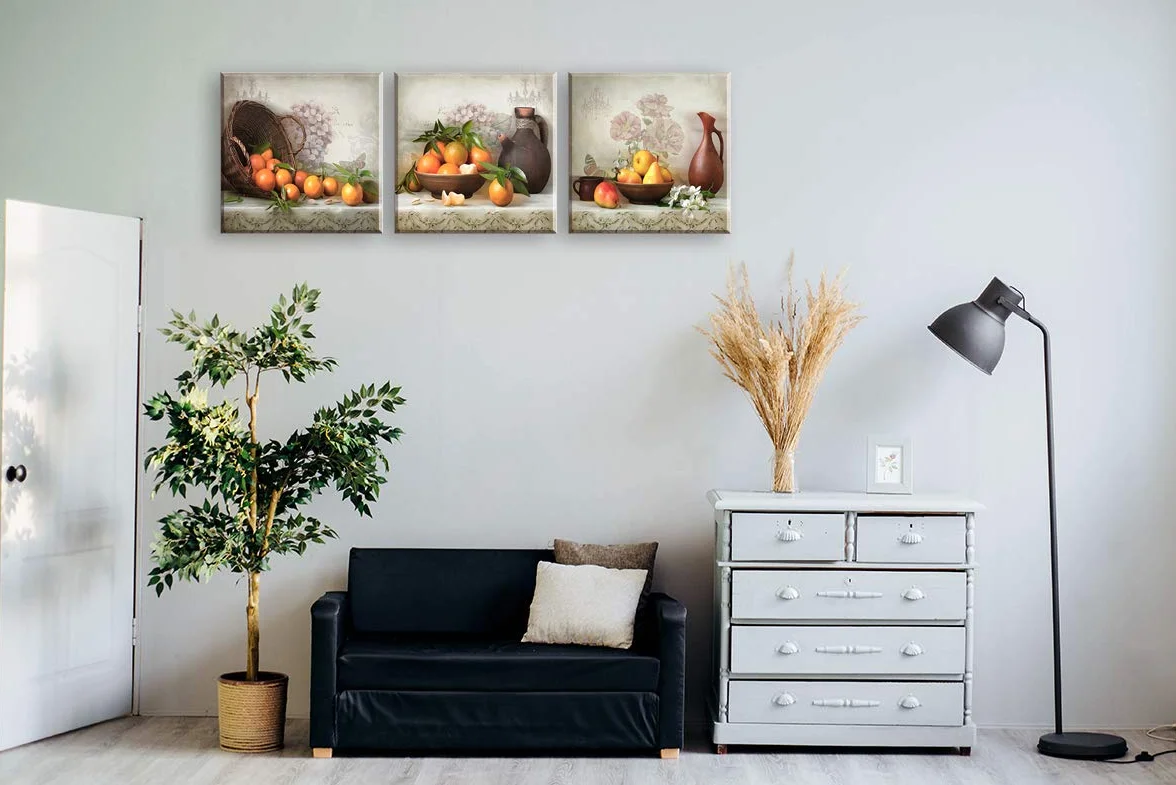 Piy Painting Obraz sezonu zbiorów owoców obraz na płótnie ilustracje pomarańczowe gotowe wiszące do łazienki sypialnia dekoracje ścienne prezent urodzinowy 3 x 30 x 30 cm w