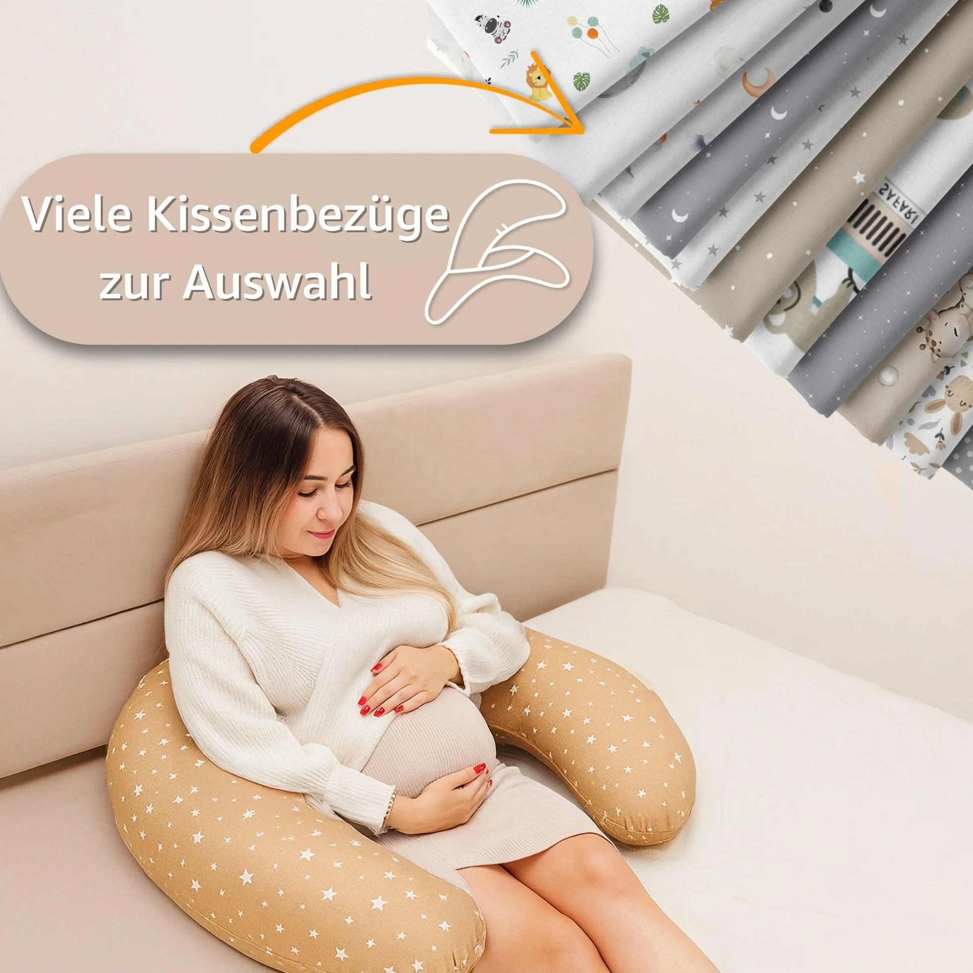 Poduszka do karmienia XXL 165x70 cm bawełna ciążowa do spania na boku dzika róża