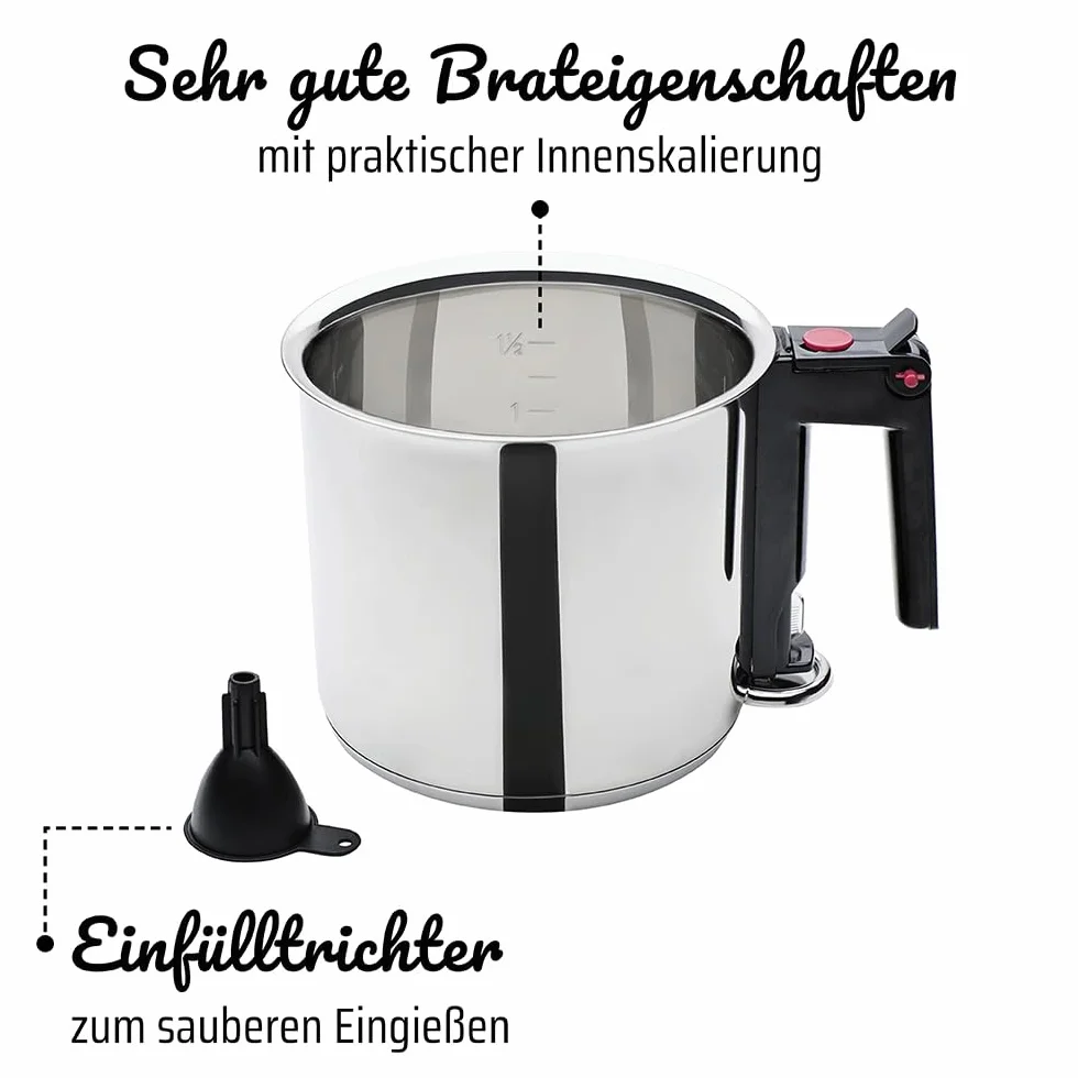 GSW Stahlwaren GmbH kocioł na wodę 16 x 15 cm 1,5 l srebrny/czarny