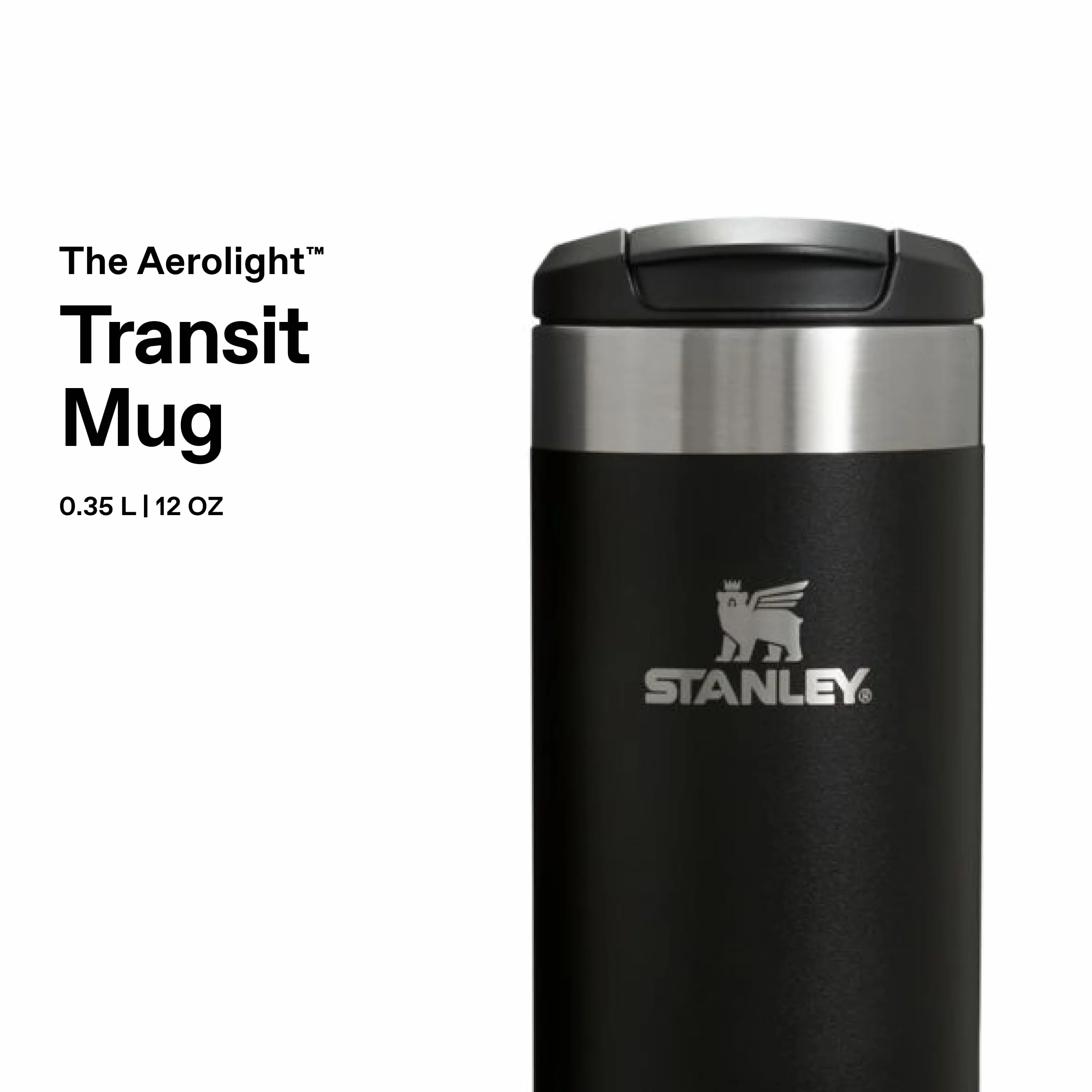Stanley 1913 Aerolight Transit Kubek Podróżny 0.47L- Utrzymuje ciepło przez 6 godzin - utrzymuje zimno przez 8 godzin - Można myć w zmywarce - Szczelny - Fog metallic