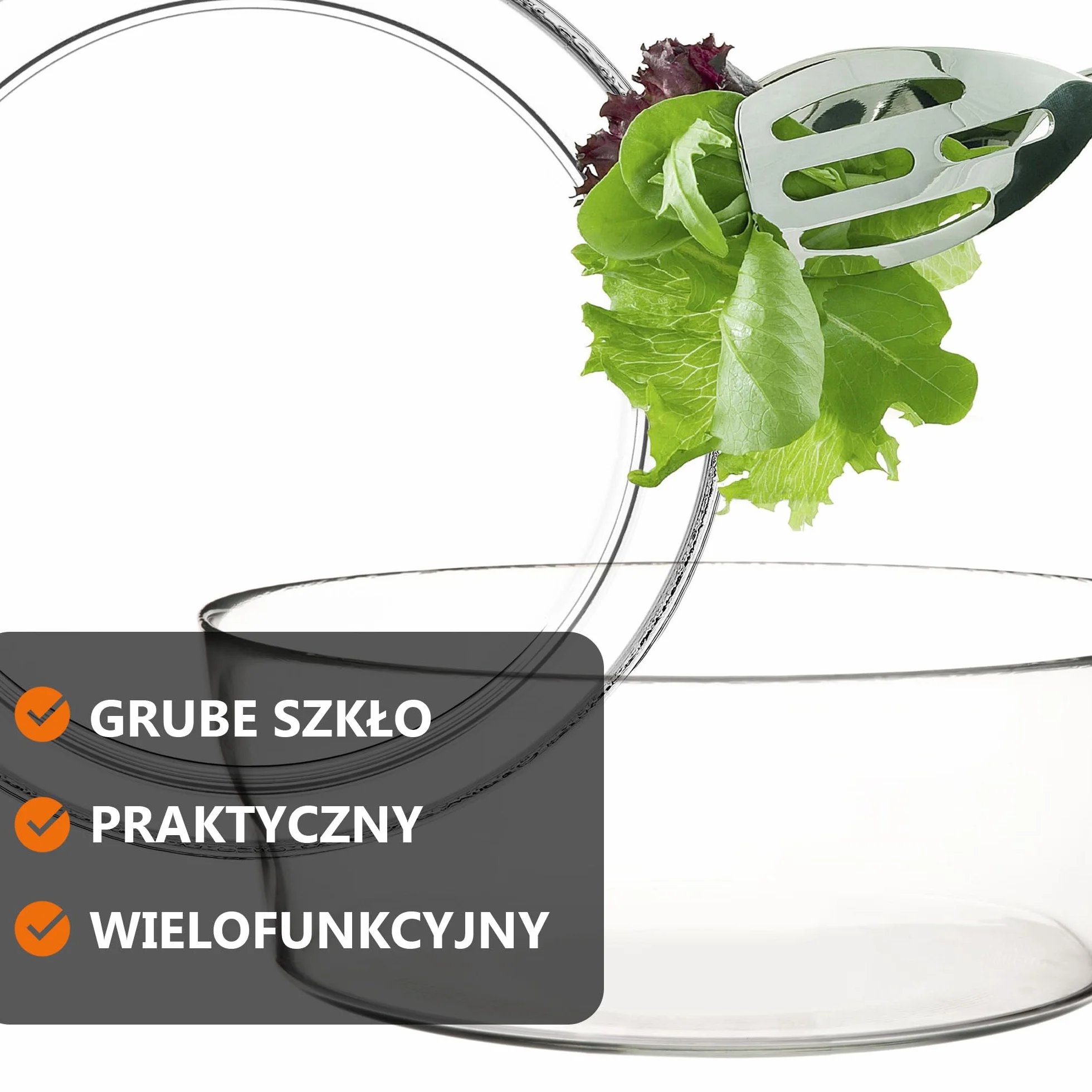 KADAX Szklana salaterka 19 cm do sałatek, owoców i słodyczy, przezroczysta